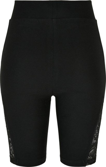 URBAN CLASSICS Stoffhose "Damen Ladies High Waist Lace Inset Cycle Shorts", günstig online kaufen