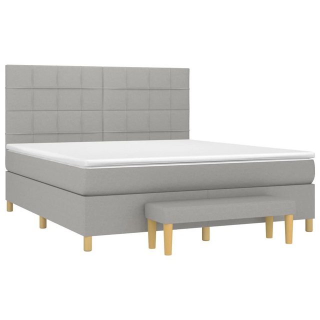 furnicato Bett Boxspringbett mit Matratze Hellgrau 180x200 cm Stoff günstig online kaufen