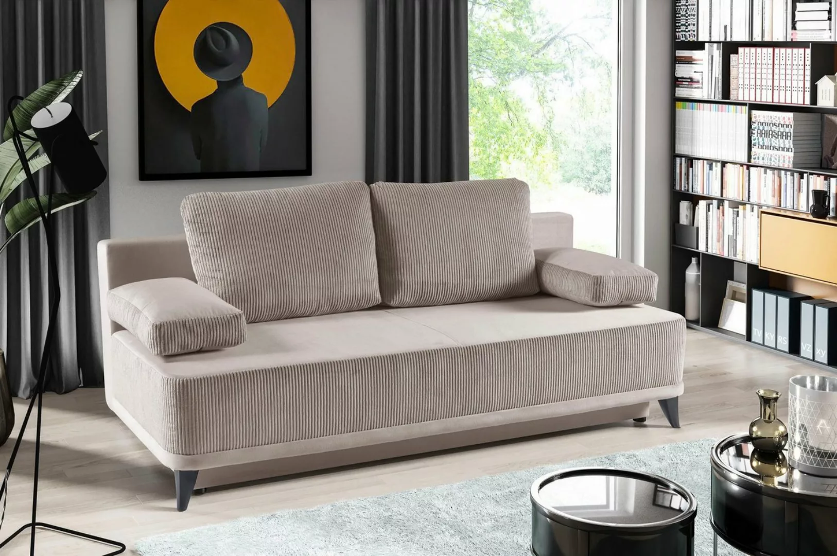 WERK2 Schlafsofa Rosso, 2-Sitzer Sofa und Schlafcouch mit Federkern & Bettk günstig online kaufen