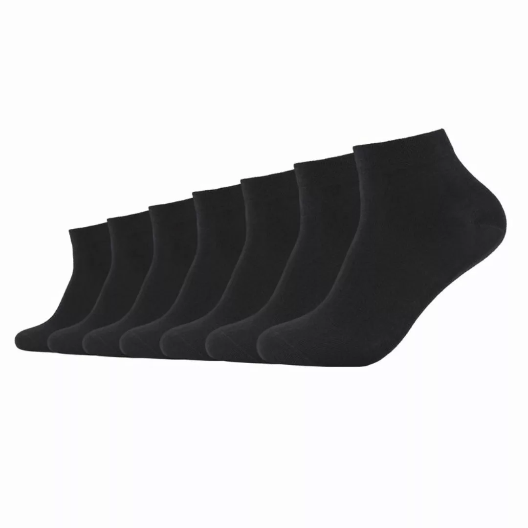 Camano Unisex Socken - Quarter, einfarbig, 7er Pack Schwarz 35-38 günstig online kaufen