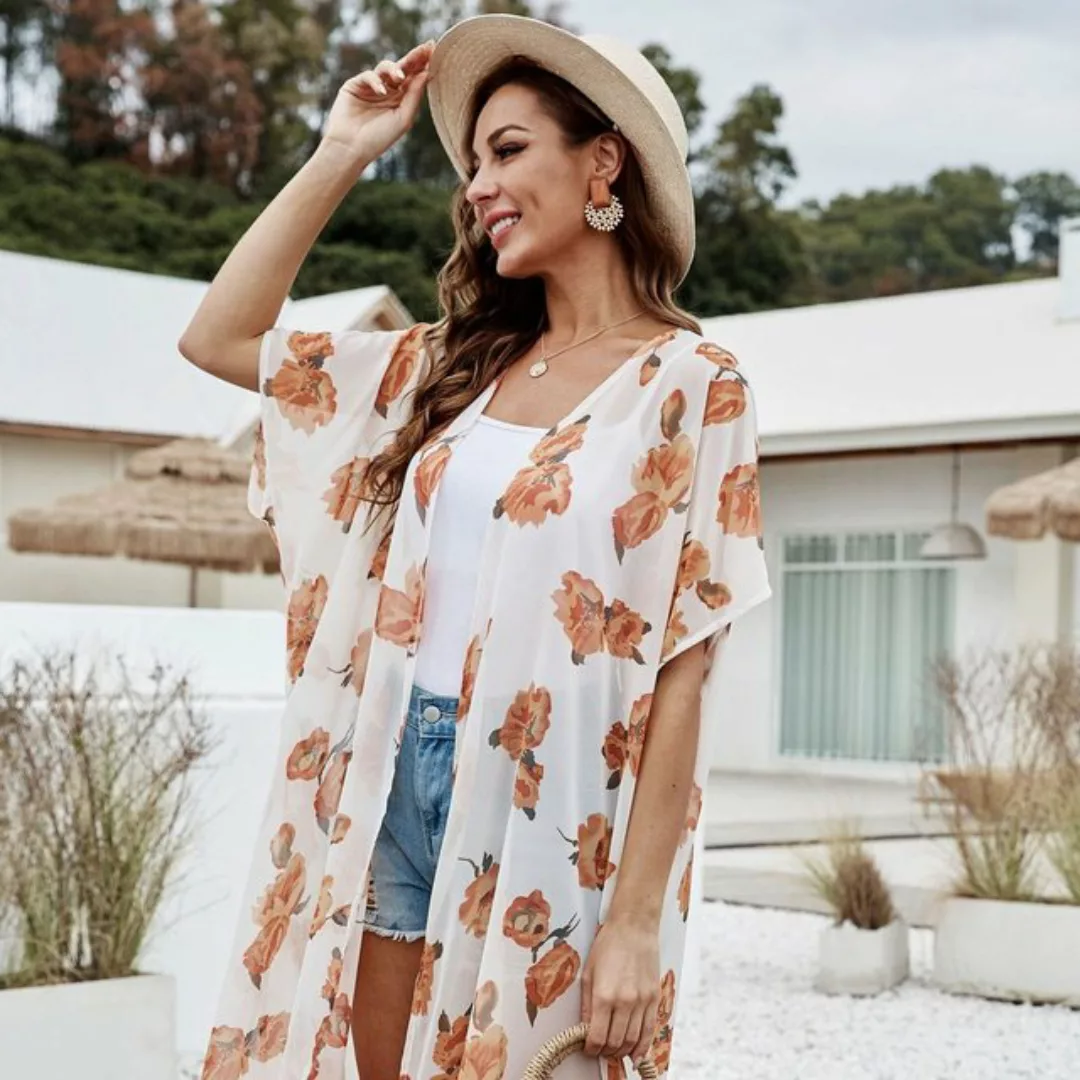 AUKUU Strandkleid Sommer bedruckte lange Sonnenschutzkleidung Umhang 110*80 günstig online kaufen