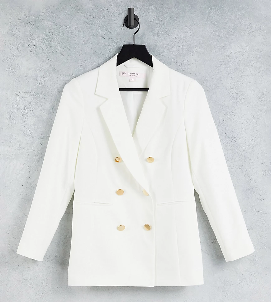 Miss Selfridge Petite – Blazer im Military-Stil in Weiß günstig online kaufen