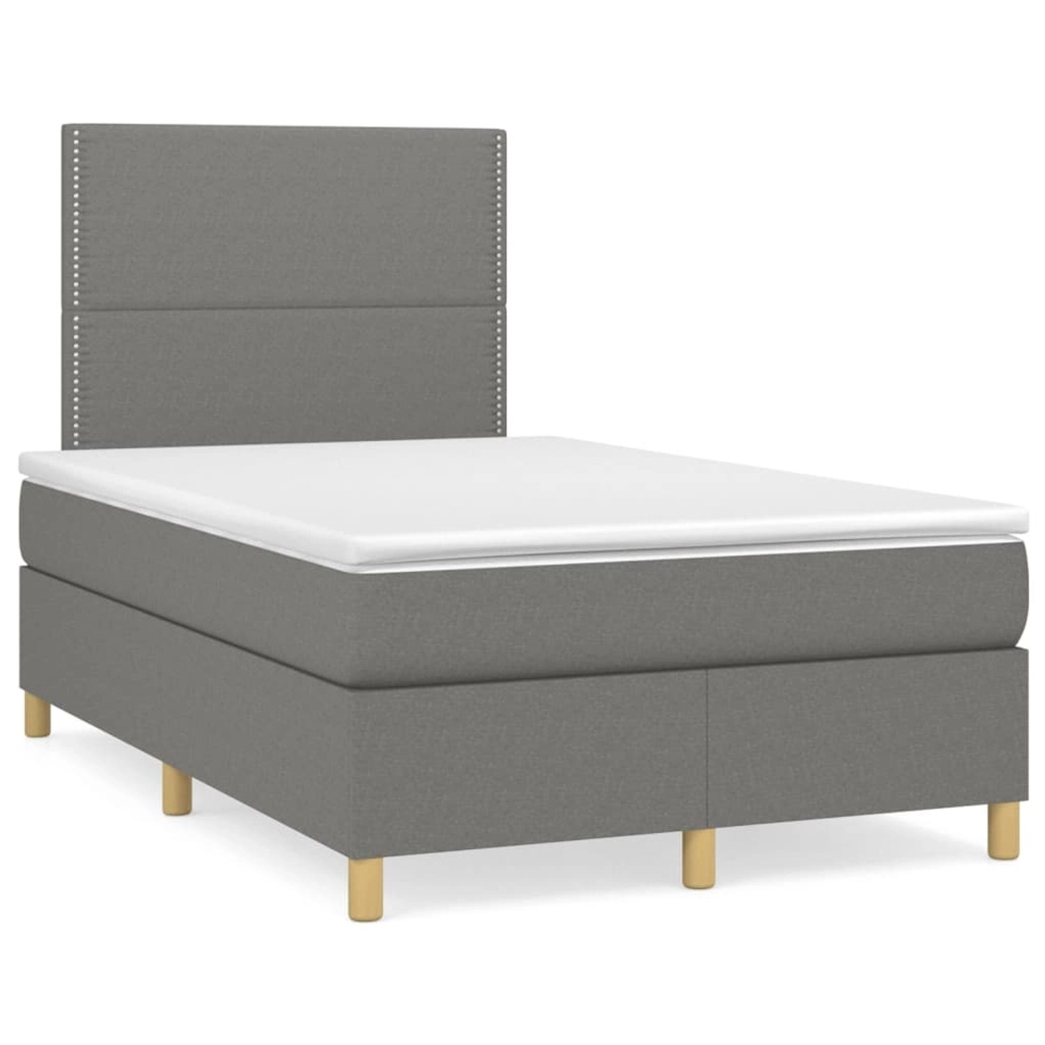 vidaXL Boxspringbett Boxspringbett mit Matratze Dunkelgrau 120x200 cm Stoff günstig online kaufen