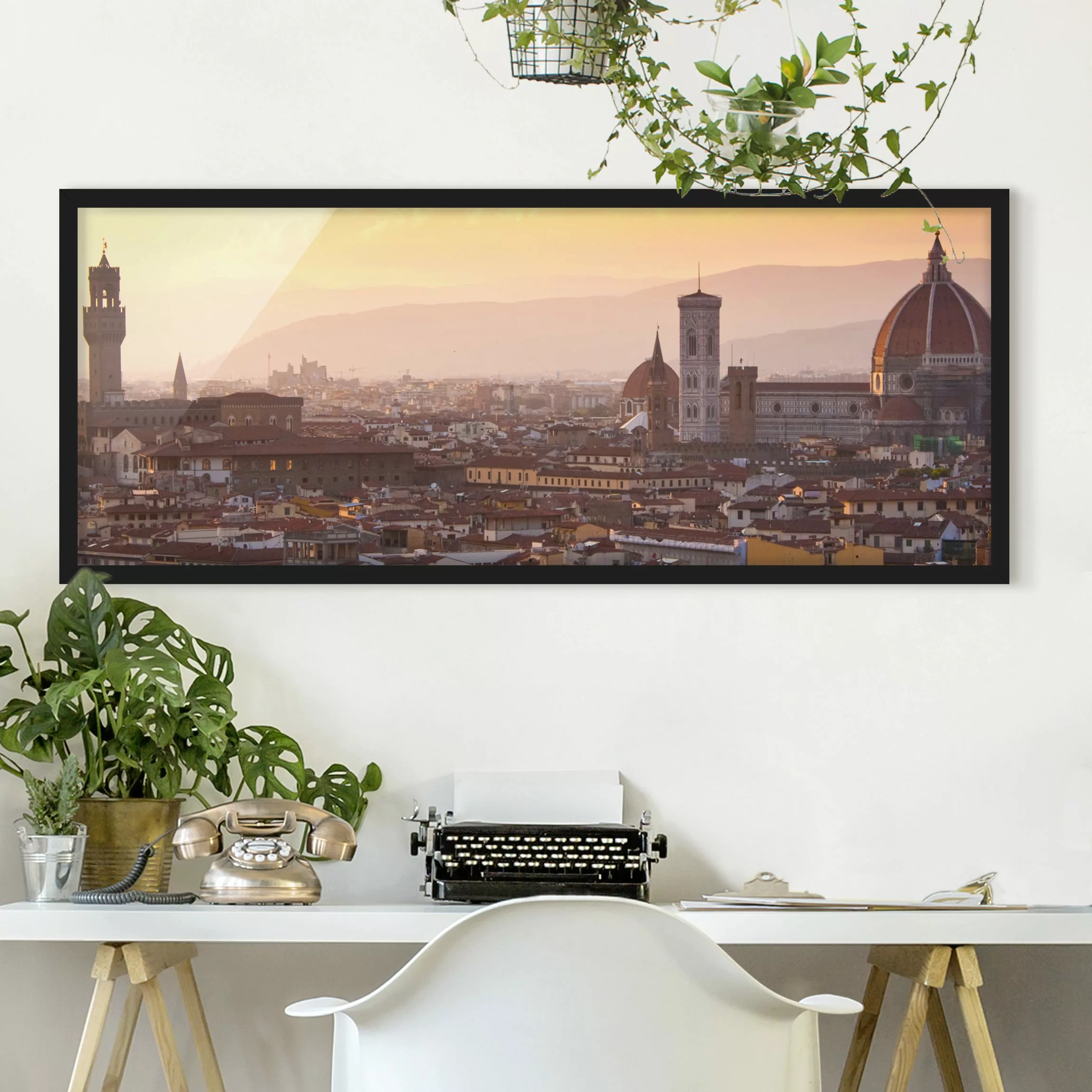 Bild mit Rahmen Architektur & Skyline - Panorama Florenz günstig online kaufen