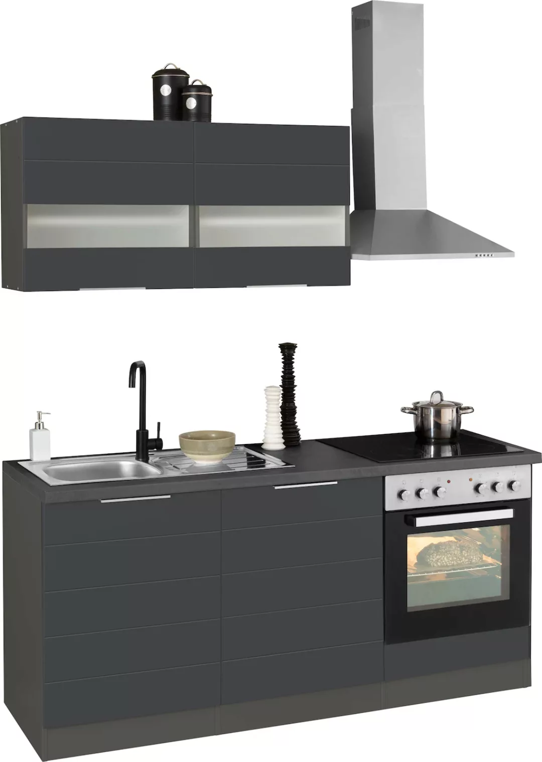 Kochstation Küche »KS-Luhe«, 180 cm breit, wahlweise mit oder ohne E-Geräte günstig online kaufen