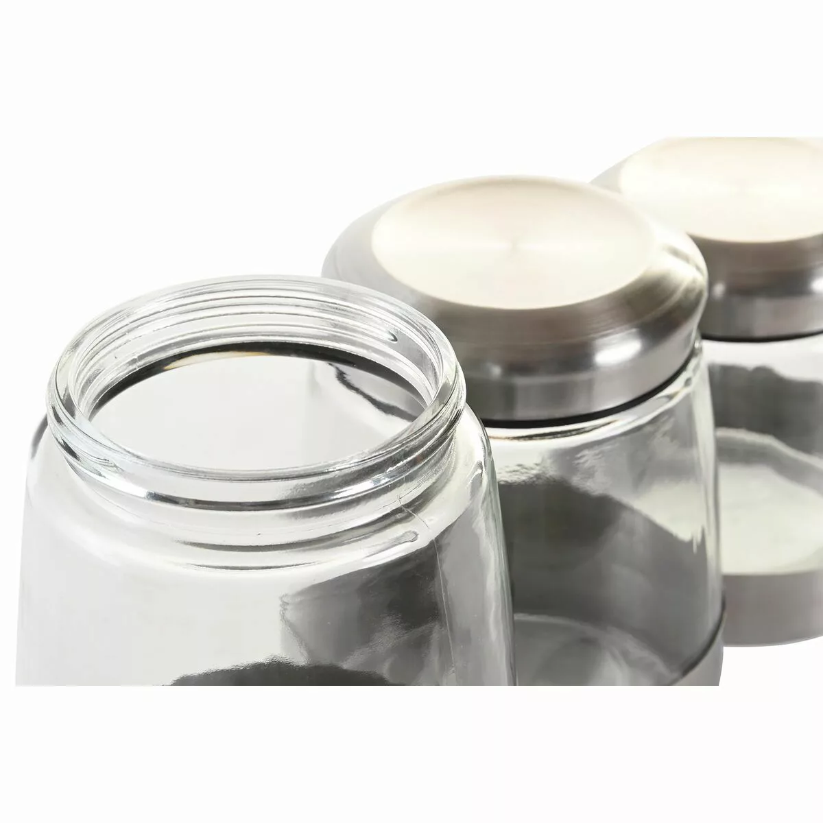 Set Mit 3 Kanistern Dkd Home Decor Kristall Silberfarben Durchsichtig Edels günstig online kaufen