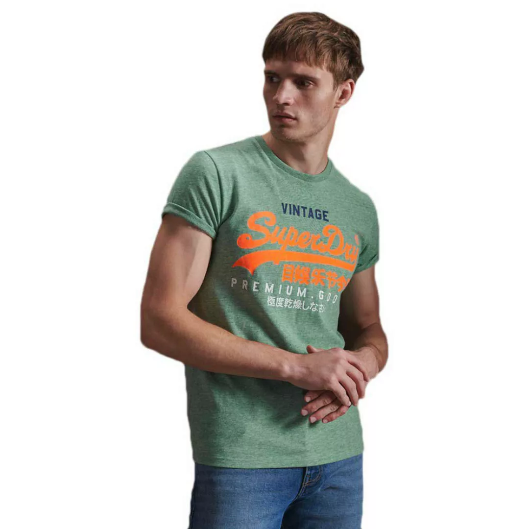 Superdry Vintage Logo Tri Kurzarm T-shirt XS Smoke Green Marl günstig online kaufen