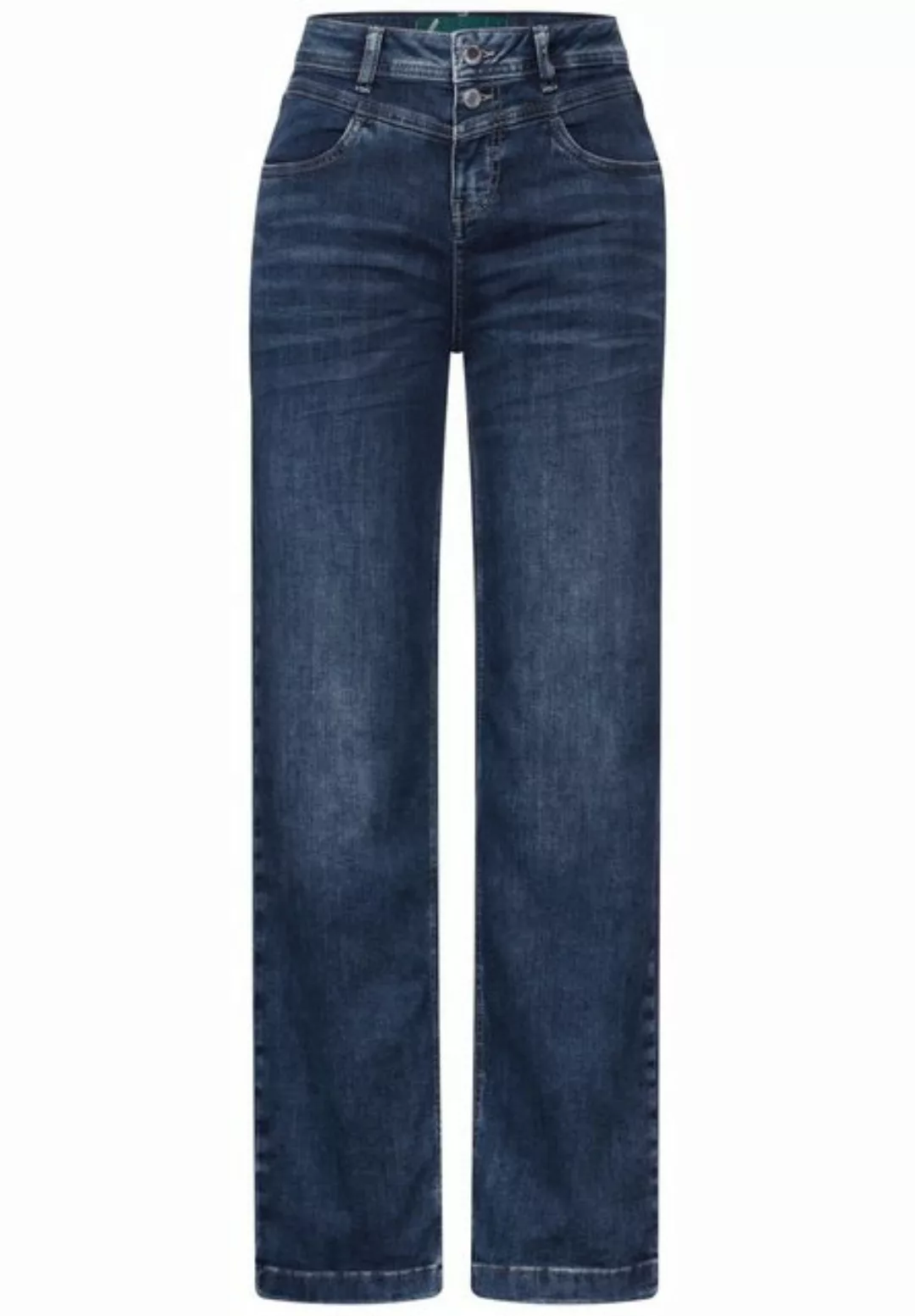 STREET ONE Weite Jeans in blauer Waschung günstig online kaufen