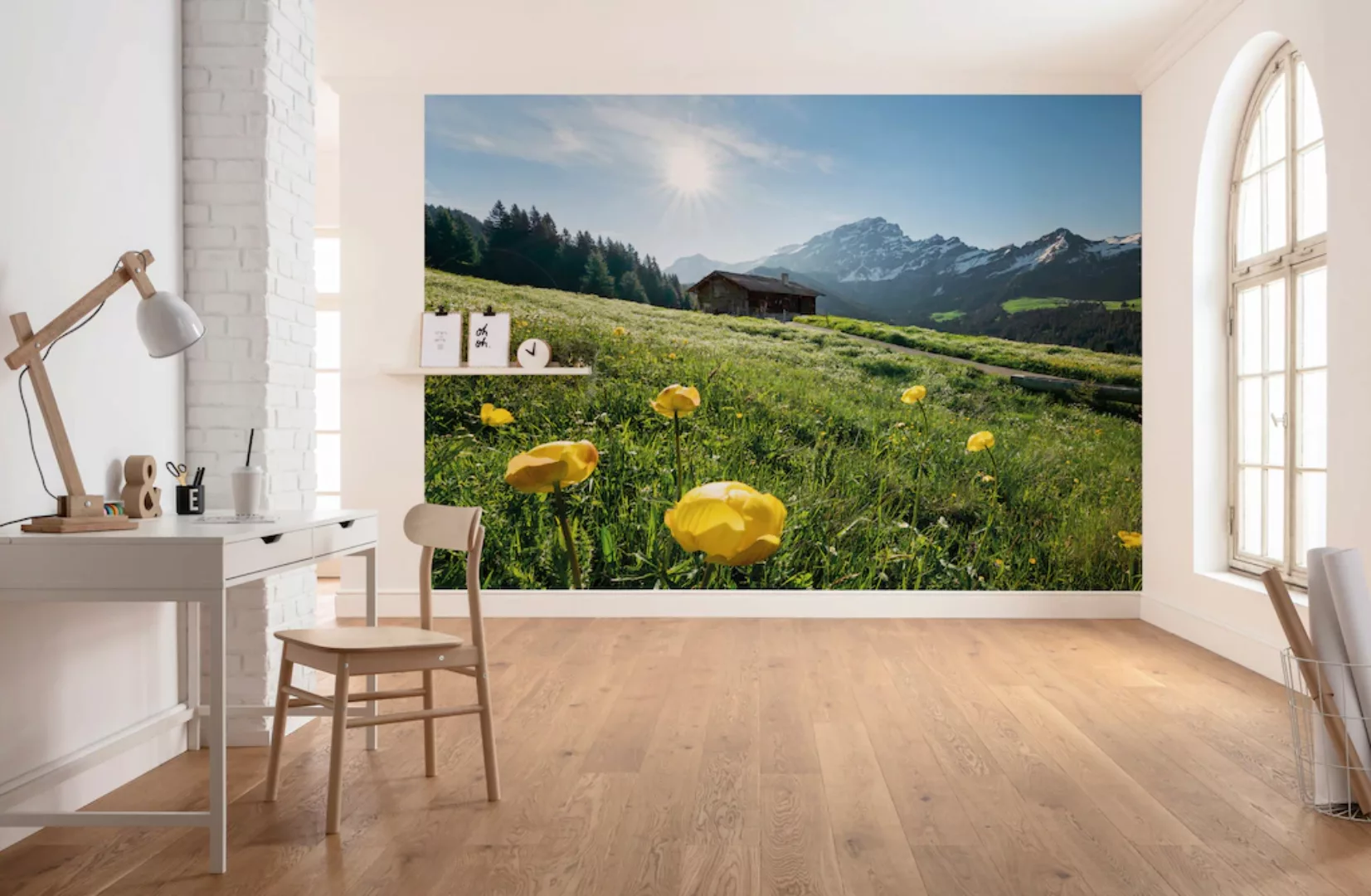 KOMAR Vlies Fototapete - Alpenglück - Größe 400 x 280 cm mehrfarbig günstig online kaufen