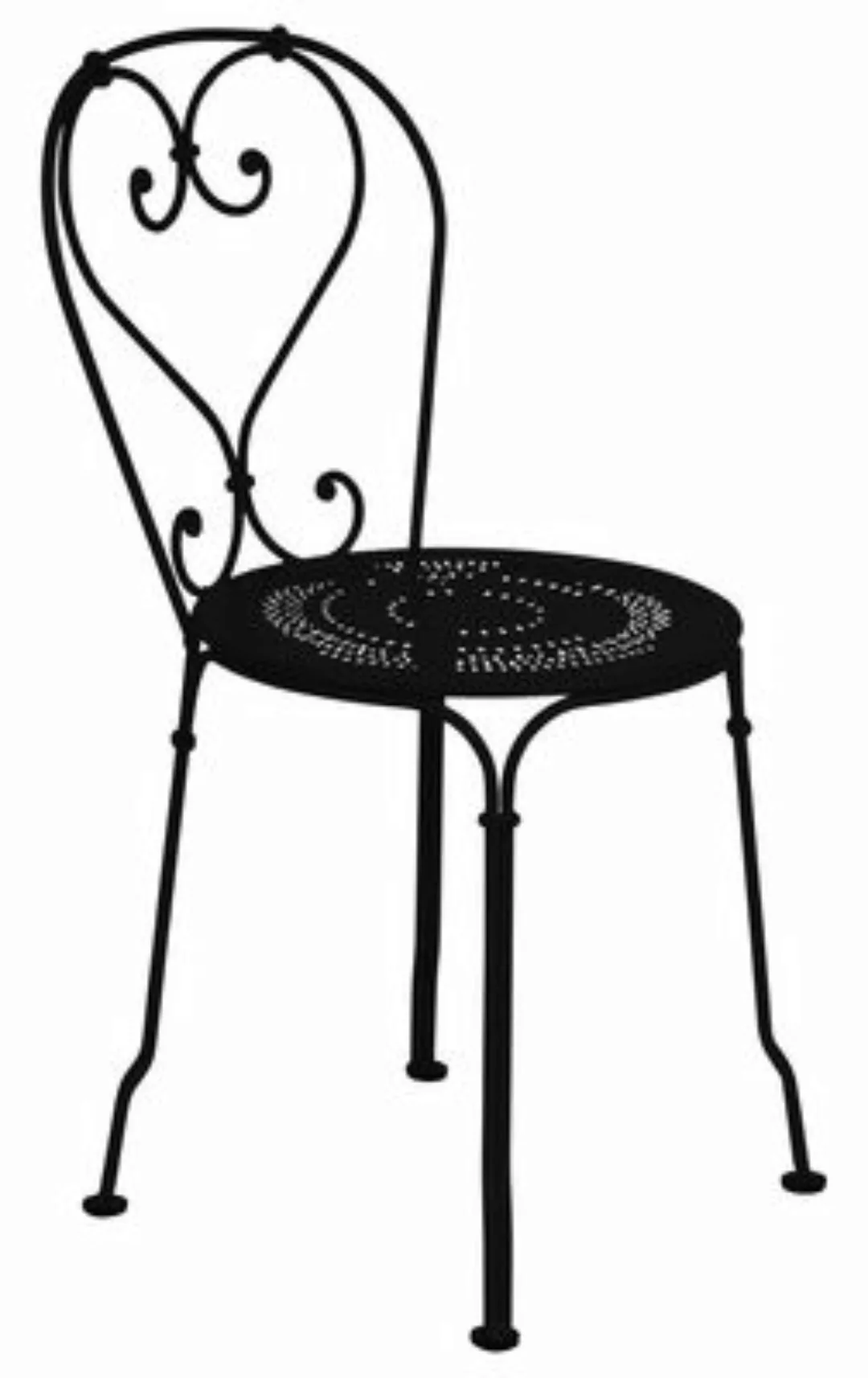 Stapelbarer Stuhl 1900 metall schwarz - Fermob - Schwarz günstig online kaufen