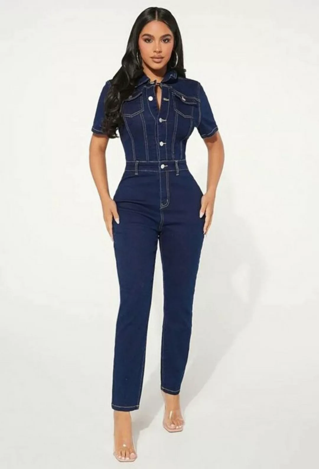 CHENIN 7/8-Overall Sexy Slim Fashion Skinny Typ Jumpsuit Denim Jumpsuit Fra günstig online kaufen