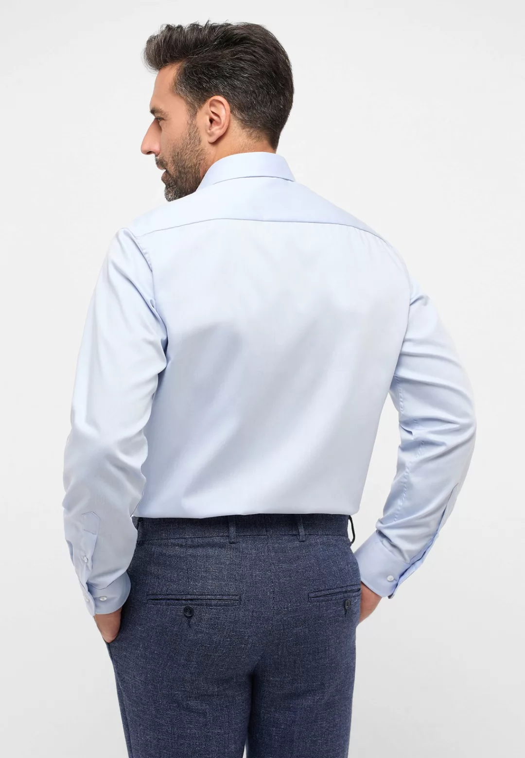 Eterna Langarmhemd - Slim Fit Hemd - minimal print - bügelfrei - Twill Lang günstig online kaufen