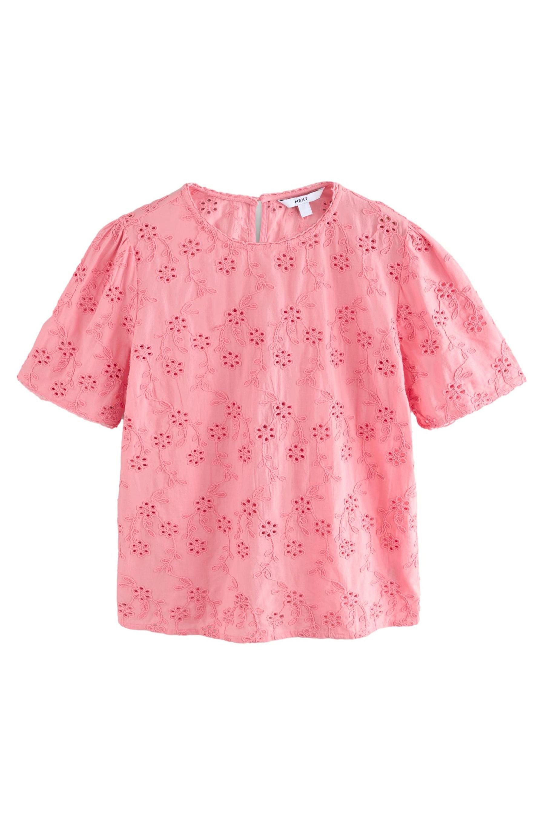 Next Blusenshirt Kurzarmbluse Blumenstickerei 100% Baumwolle günstig online kaufen