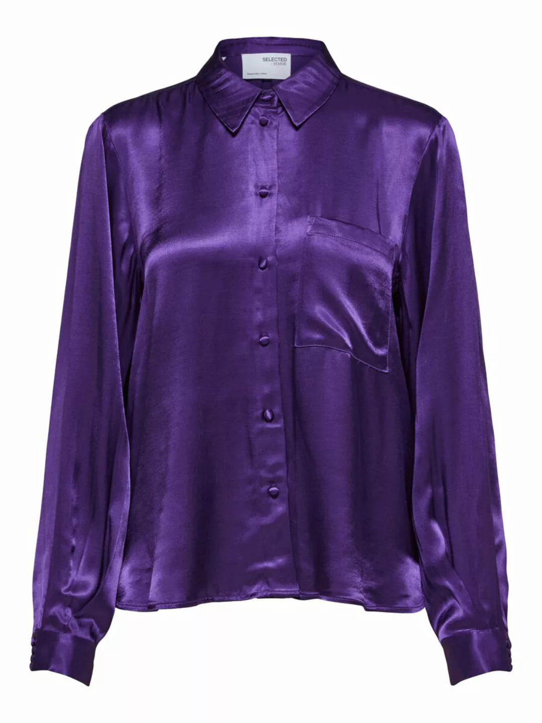 SELECTED Satin Bluse Damen Violett günstig online kaufen
