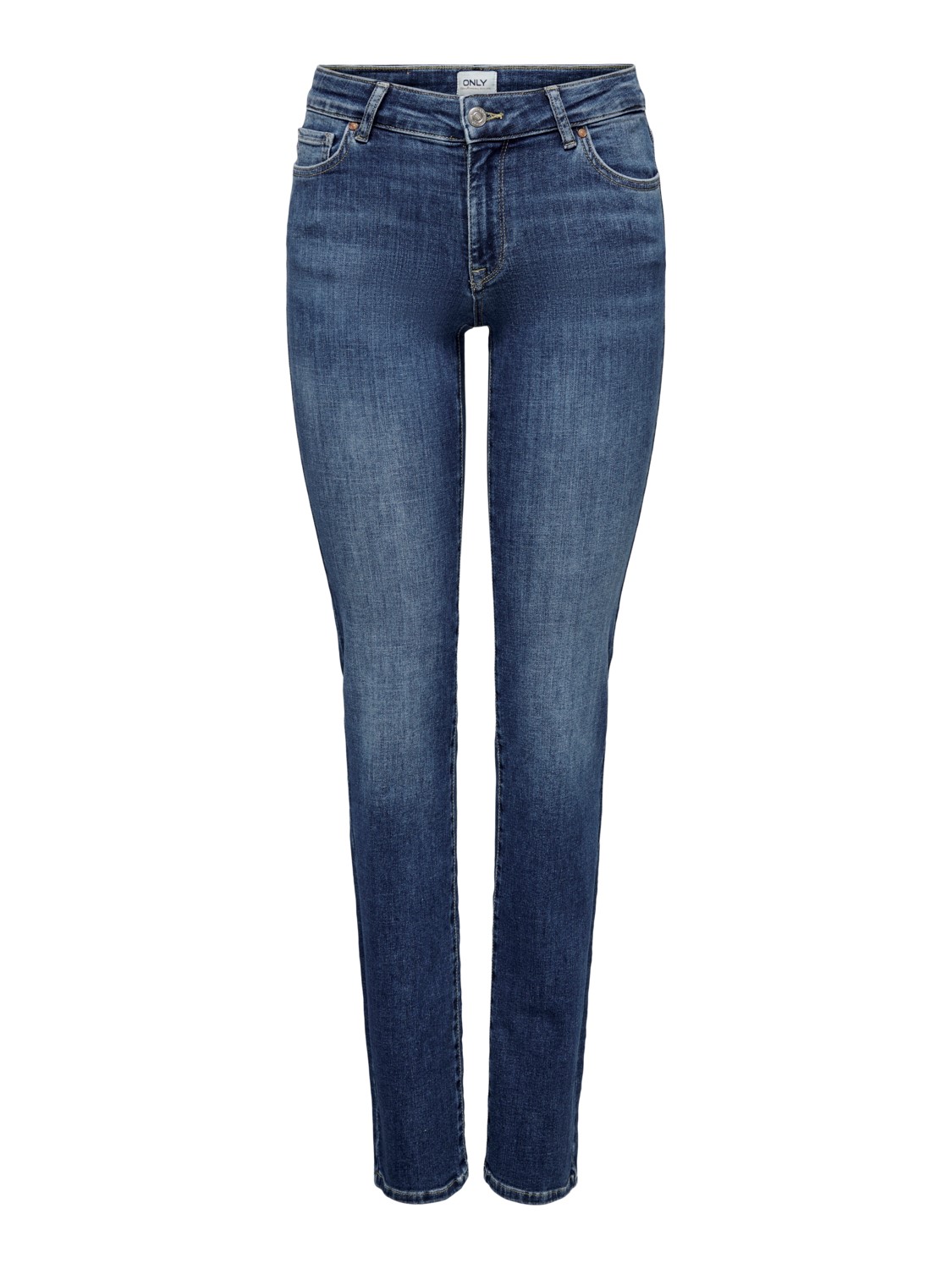 Only Damen Jeans ONLALICIA REG STRT DNM DOT879 - Straight Fit - Blau - Medi günstig online kaufen