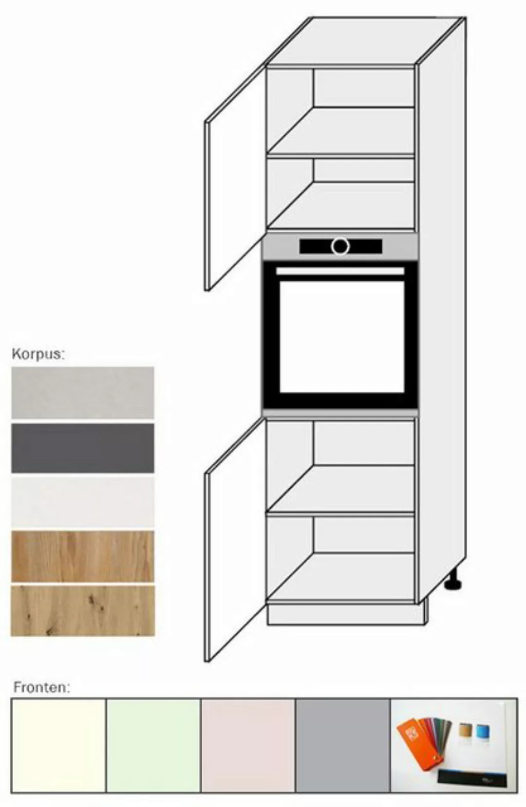 Feldmann-Wohnen Hochschrank Pescara (Pescara, 1-St) 60cm Front- und Korpusf günstig online kaufen