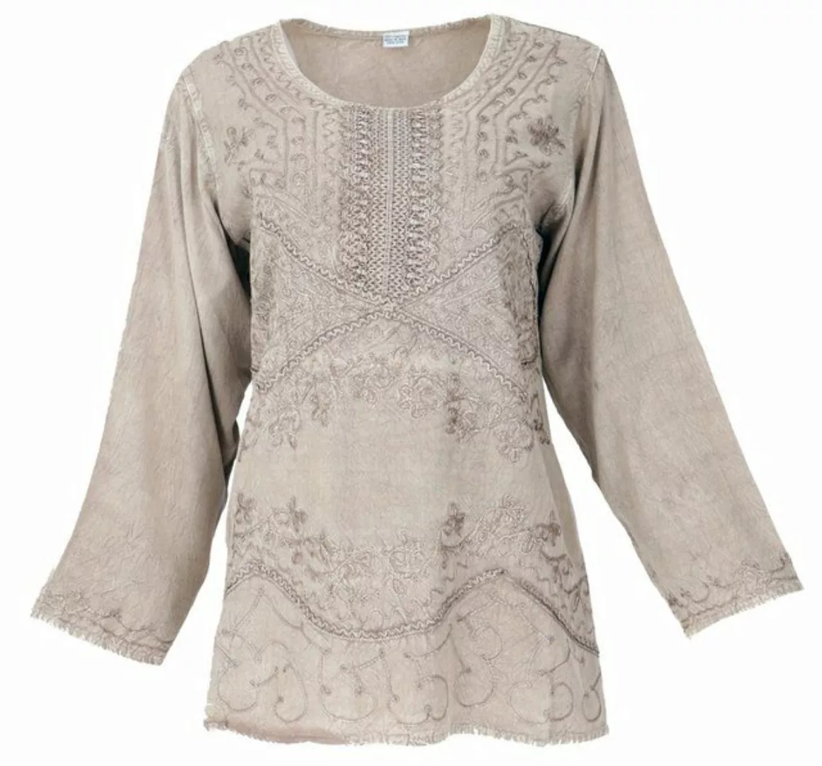 Guru-Shop Longbluse Bestickte indische Hippie Langarm Tunika,.. alternative günstig online kaufen