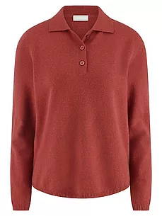 Polo-Pullover aus 100% Kaschmir include orange günstig online kaufen