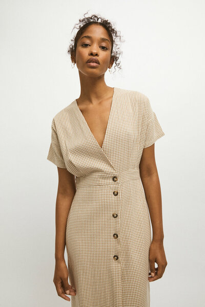 Kariertes Kleid Aus Reycelter Baumwolle Und Ecovero günstig online kaufen