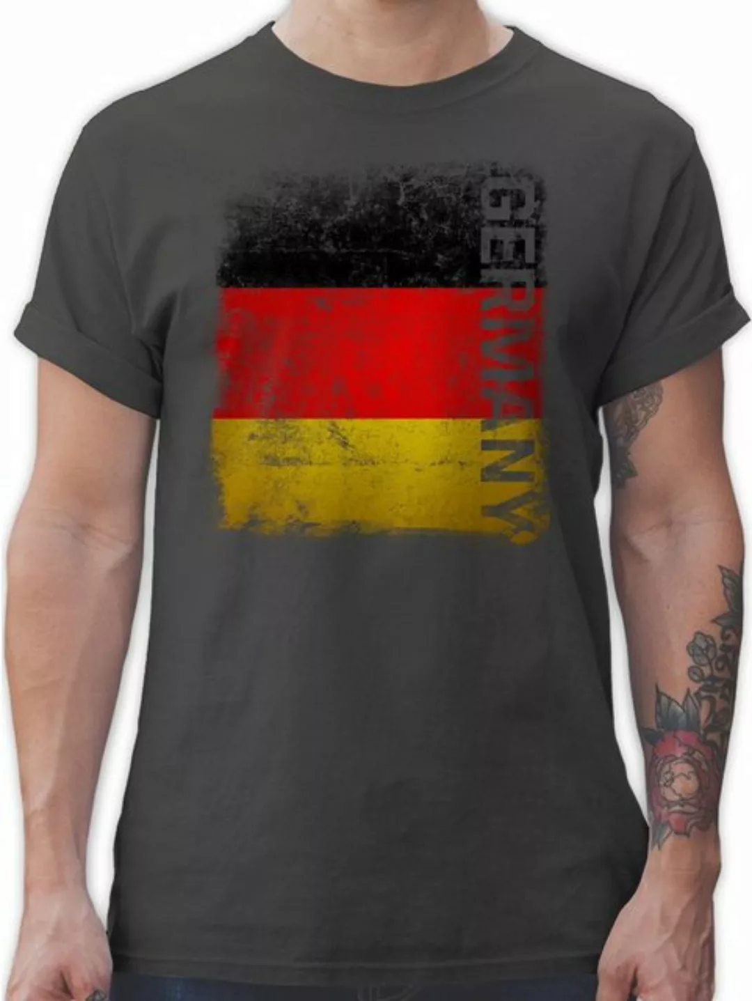Shirtracer T-Shirt Germany Vintage Flagge 2024 Fussball EM Fanartikel günstig online kaufen