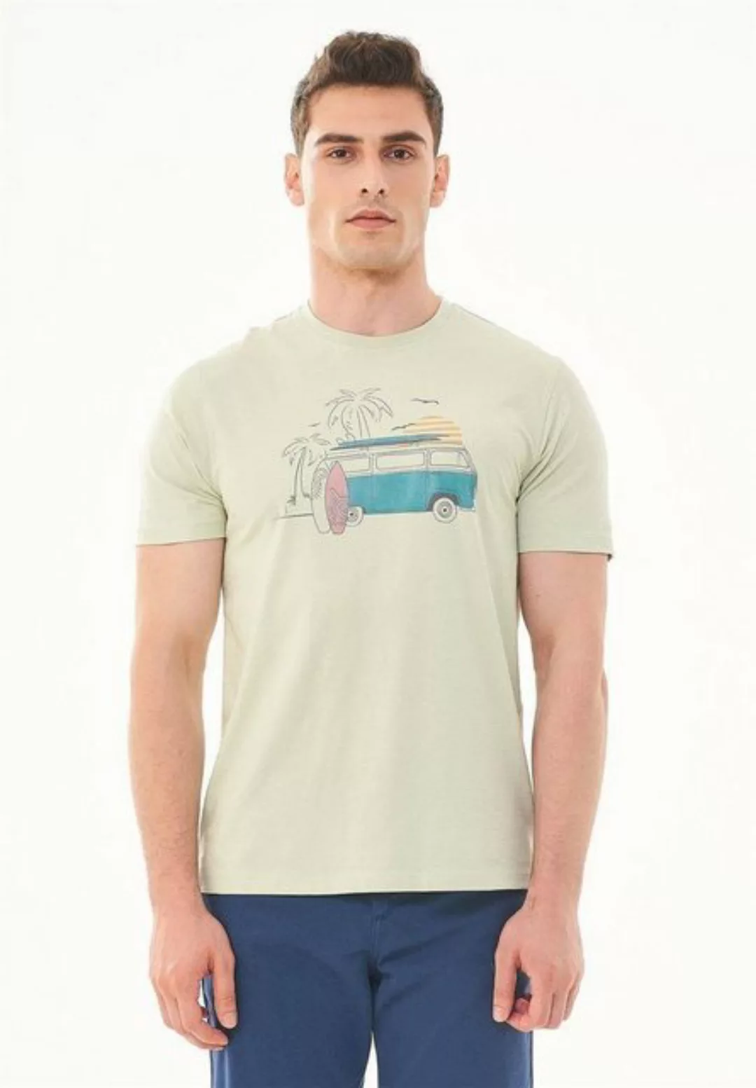 ORGANICATION T-Shirt Men's Printed T-shirt in Soft Green günstig online kaufen