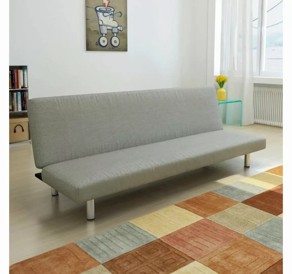 vidaXL Sofa Schlafsofa Grau Polyester Schlafcouch Schlaffunktion günstig online kaufen