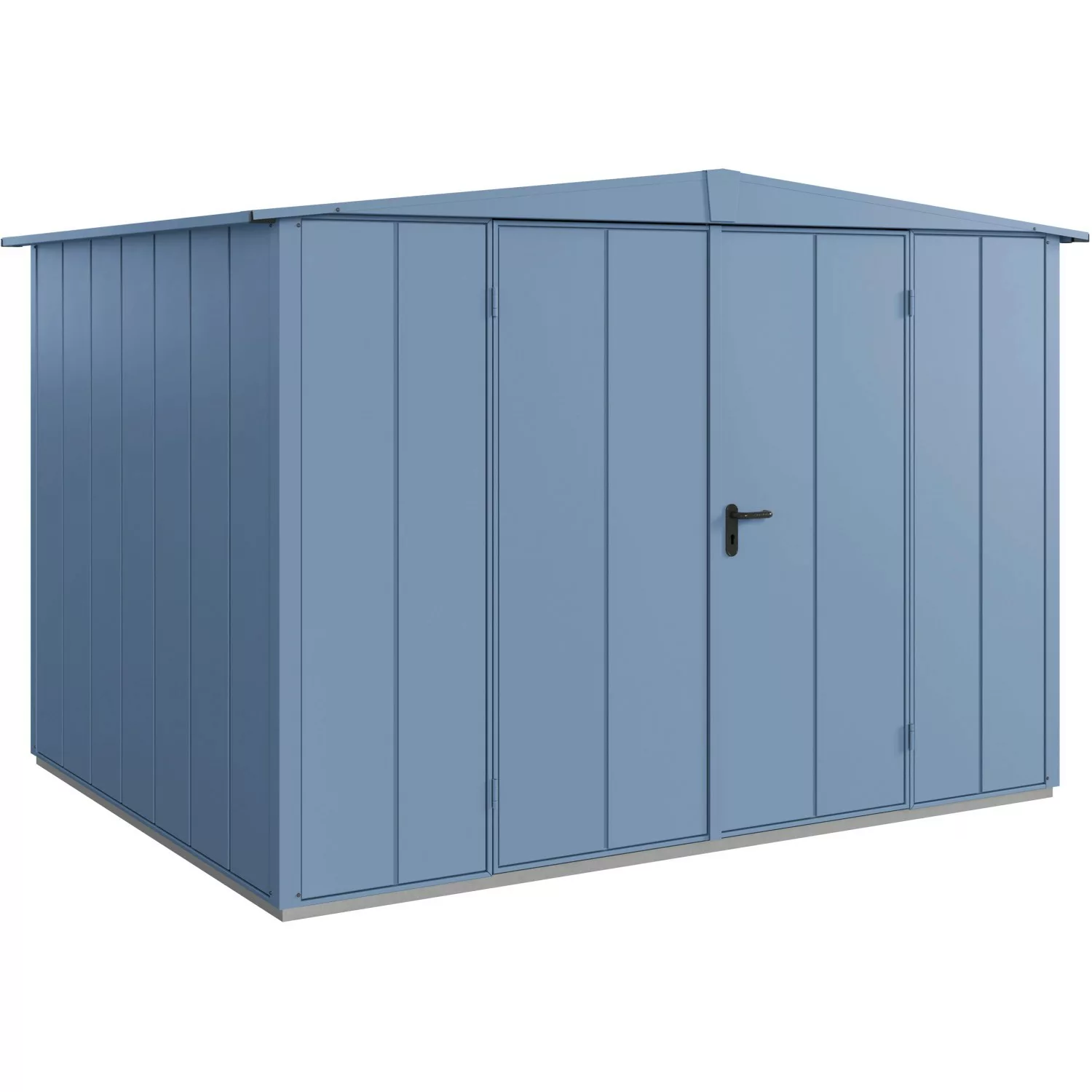 Ecostar Gerätehaus Elegant mit Satteldach Typ 3 RAL5014 Taubenblau Doppeltü günstig online kaufen