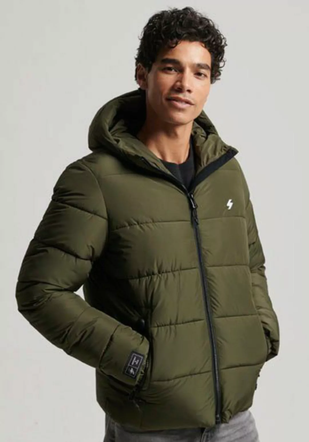 Superdry Steppjacke "HOODED SPORTS PUFFR JACKET", mit Kapuze, mit kontrastf günstig online kaufen