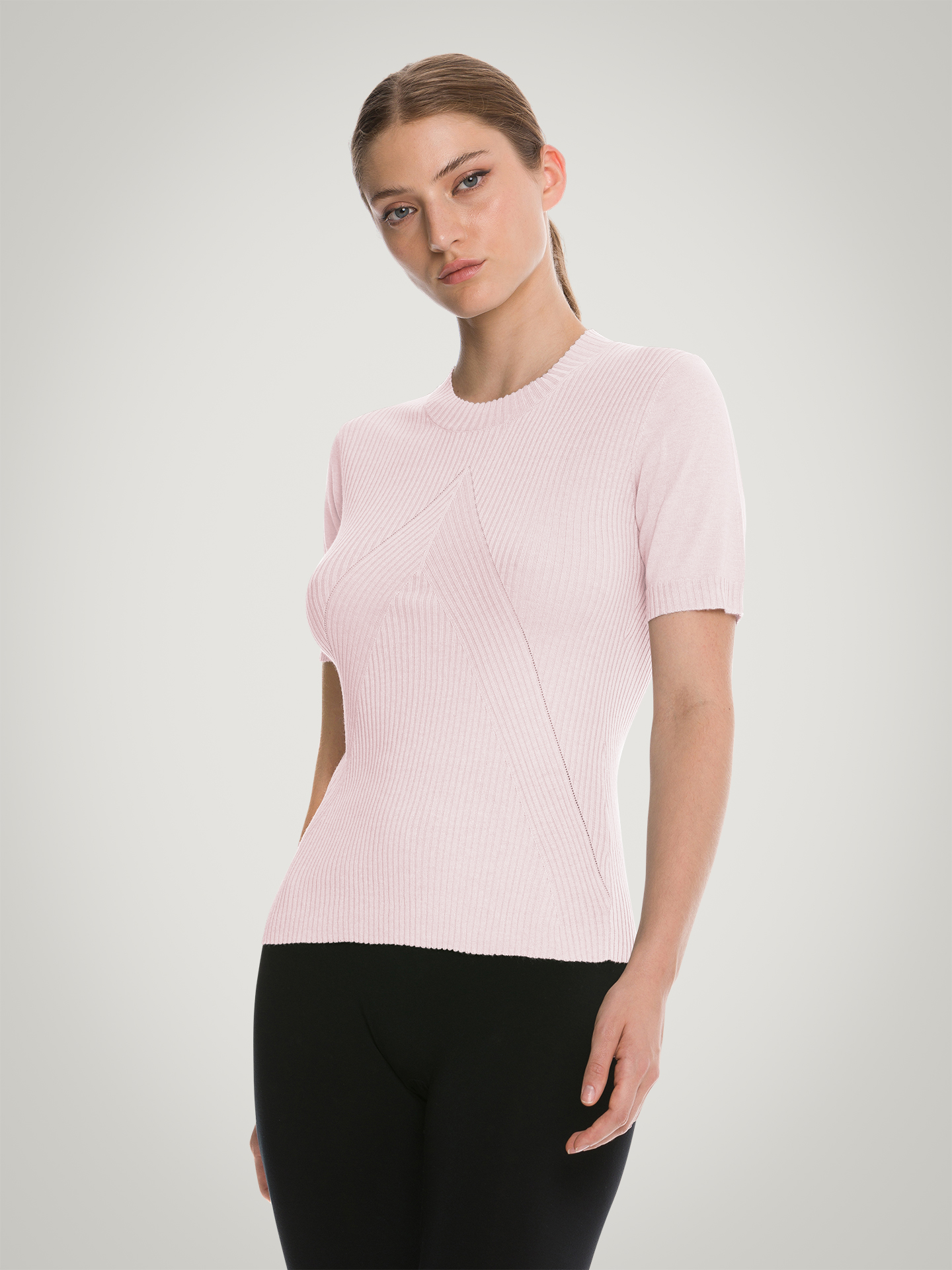 Wolford - Cashmere Top Short Sleeves, Frau, marsh-mellow, Größe: M günstig online kaufen