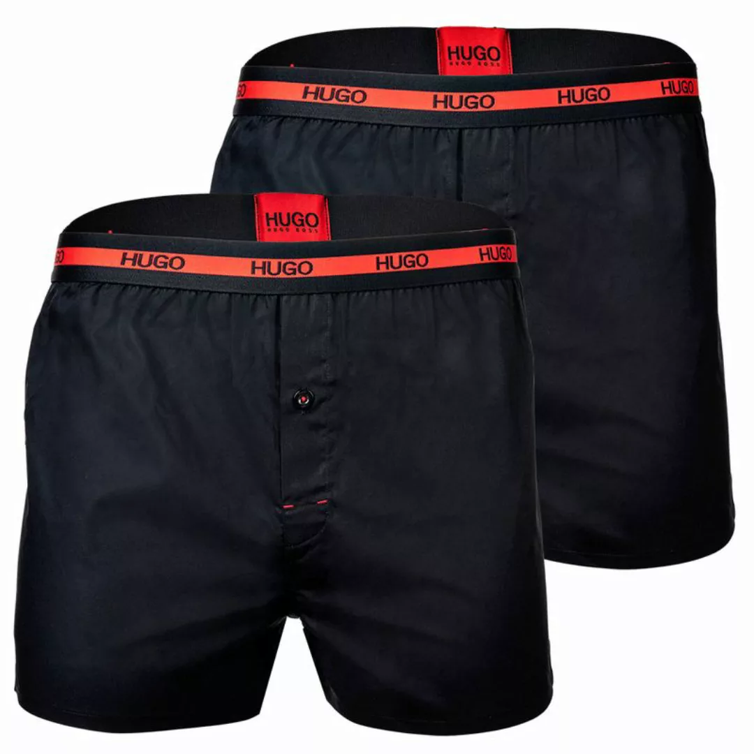 HUGO Herren Boxer Shorts, 2er Pack - Woven Boxer, Logobund Schwarz S günstig online kaufen