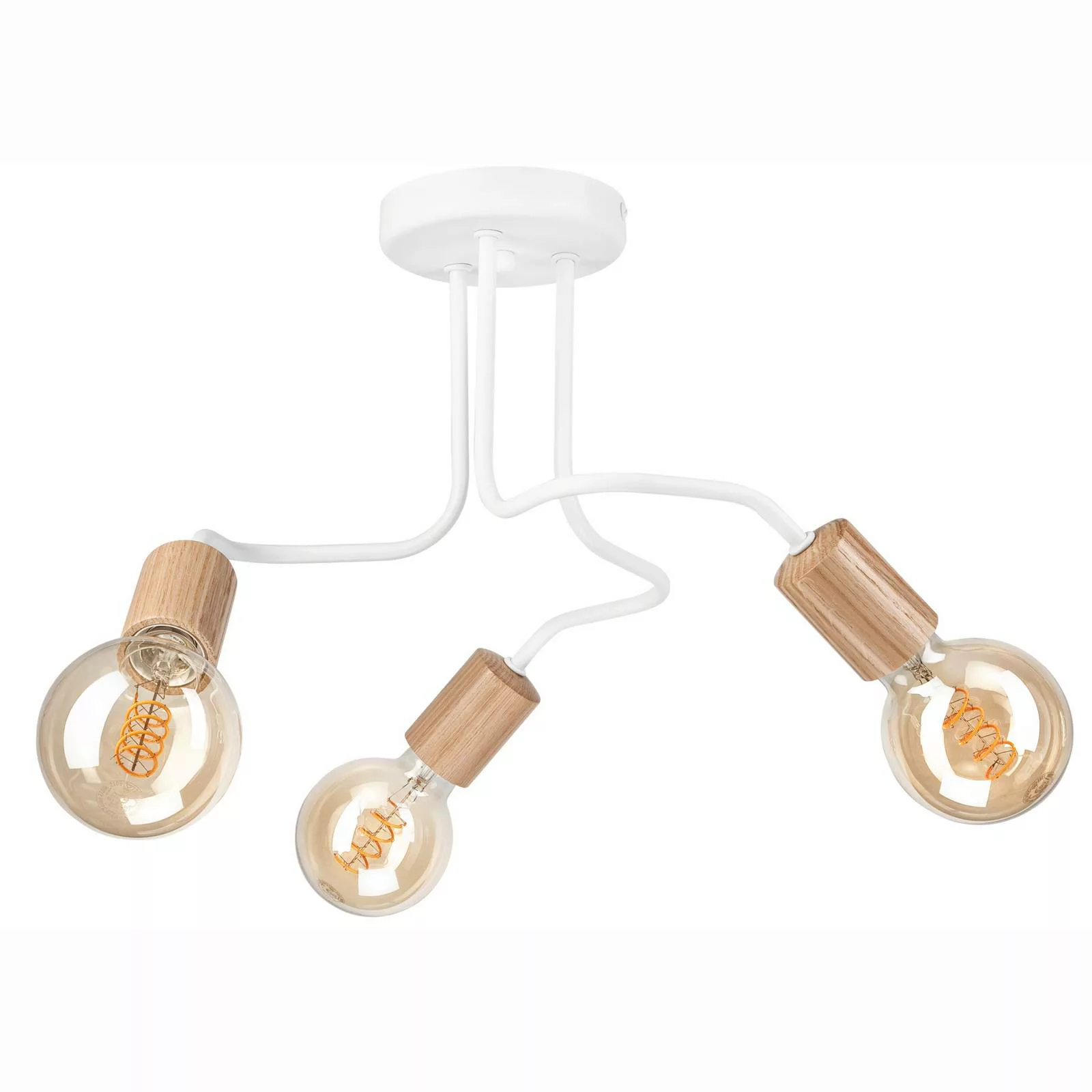 Envostar Joiy Deckenlampe 3-flg verteilt weiß/holz günstig online kaufen