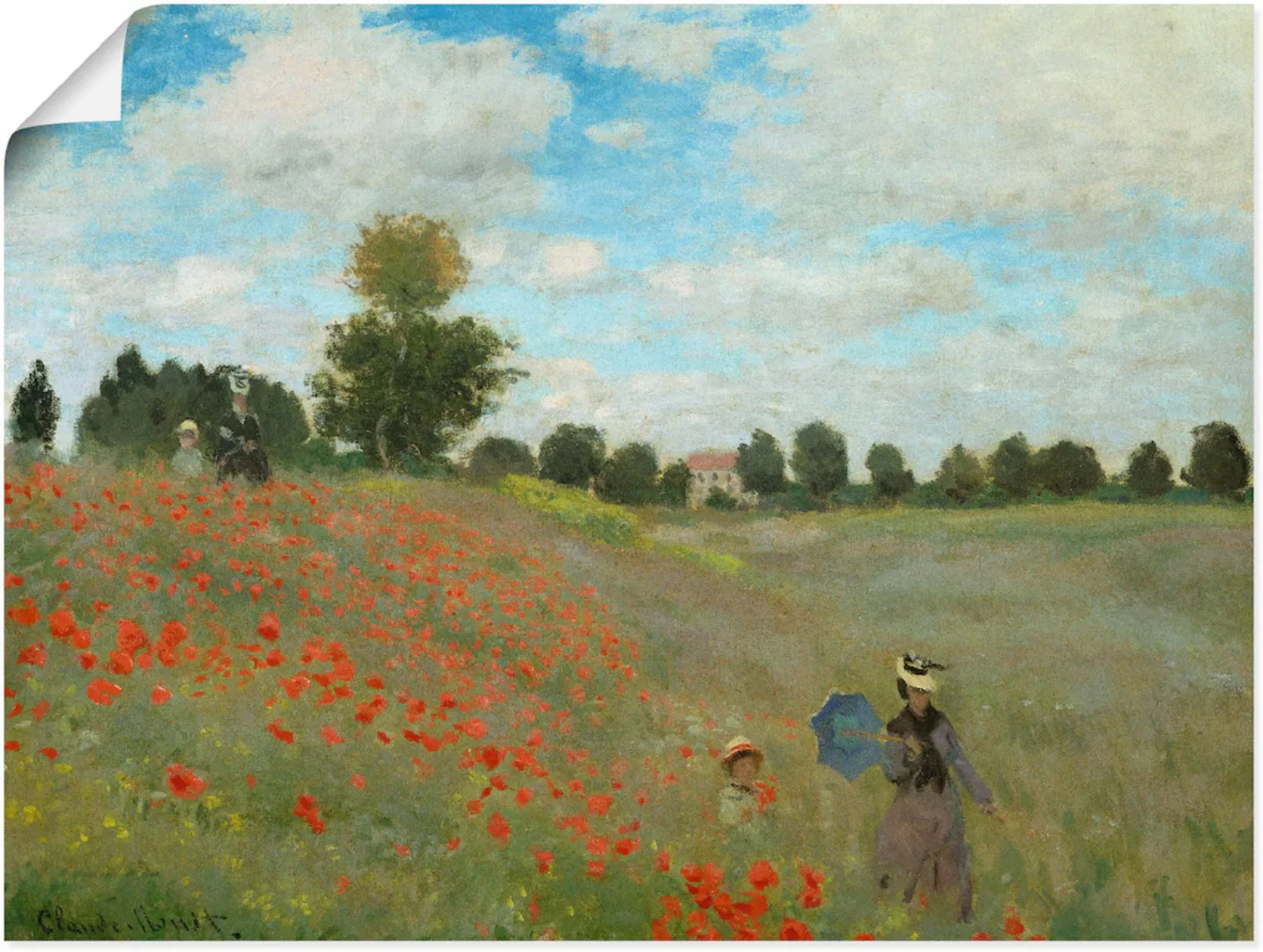 Artland Wandbild »Mohnfeld bei Argenteuil. 1873«, Blumen, (1 St.), als Lein günstig online kaufen
