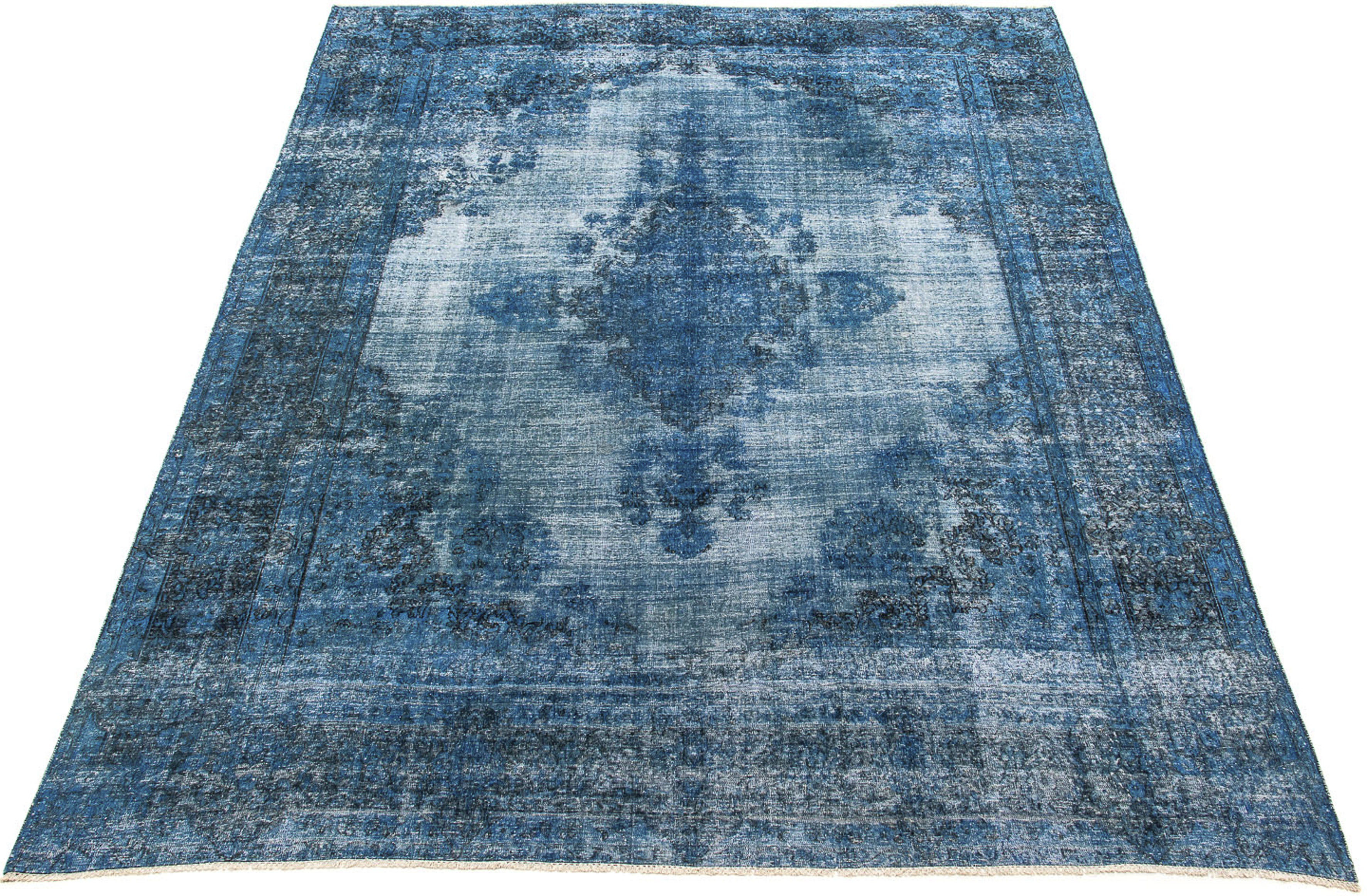 morgenland Teppich »Vintage - 378 x 295 cm - dunkelblau«, rechteckig, Wohnz günstig online kaufen