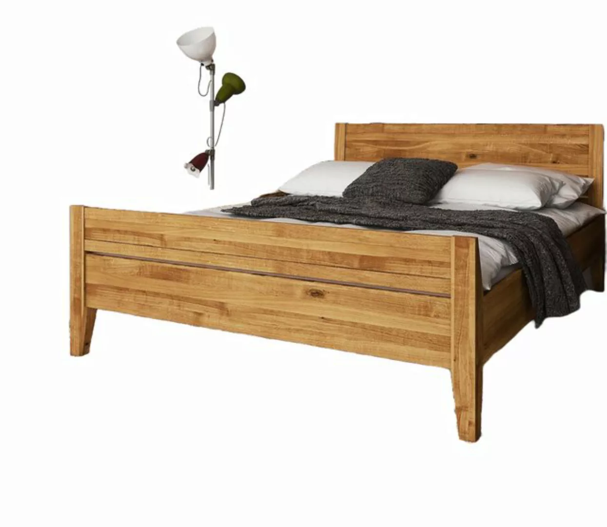 Natur24 Einzelbett Bett Sydo 8 Sonderlänge 90x210 Wildeiche Holzkopfteil ho günstig online kaufen