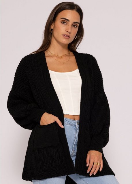 SASSYCLASSY Cardigan Oversize Strickjacke Damen aus weichem Grobstrick Läss günstig online kaufen