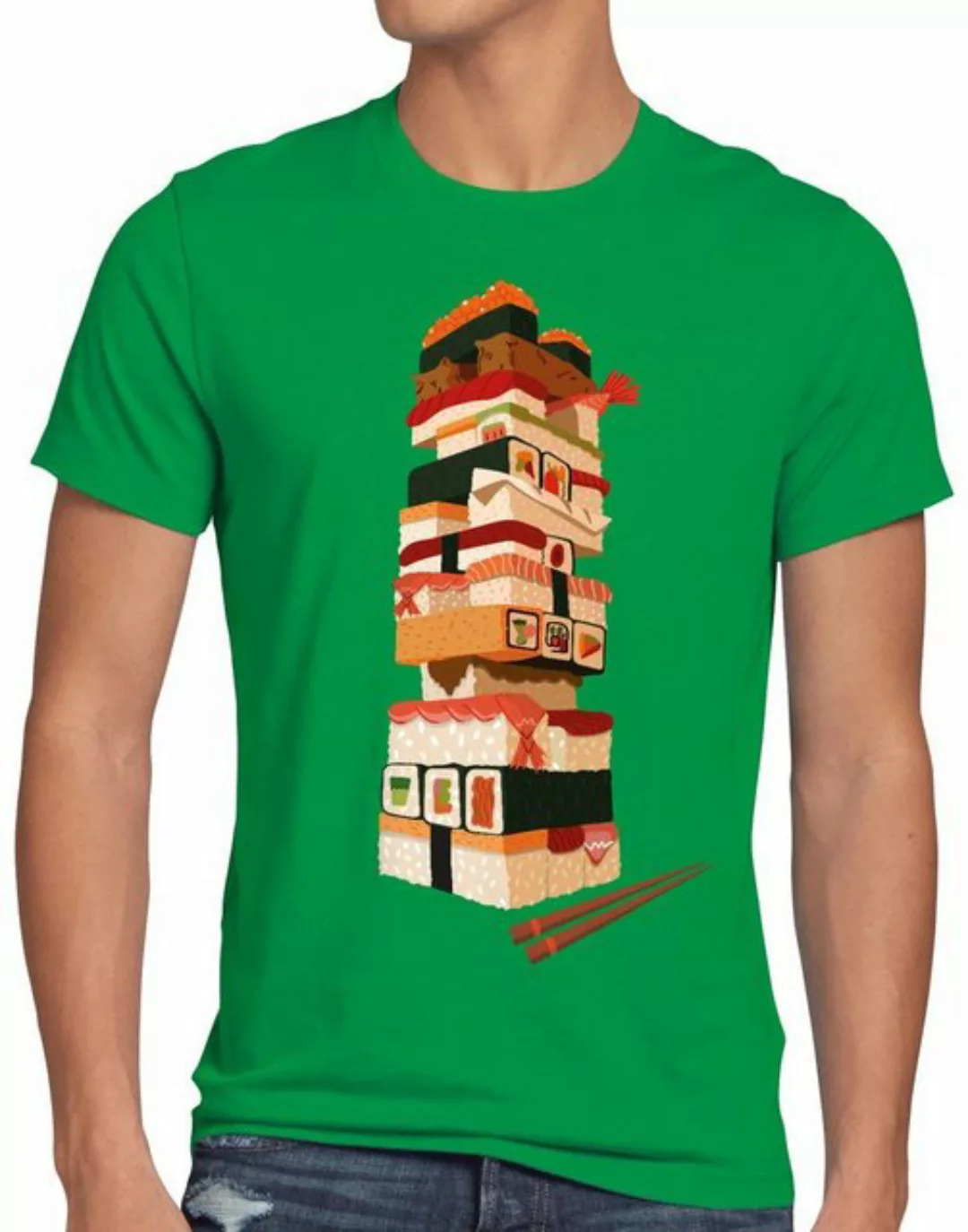 style3 Print-Shirt Herren T-Shirt Sushi Tower japan japanisch spiel günstig online kaufen