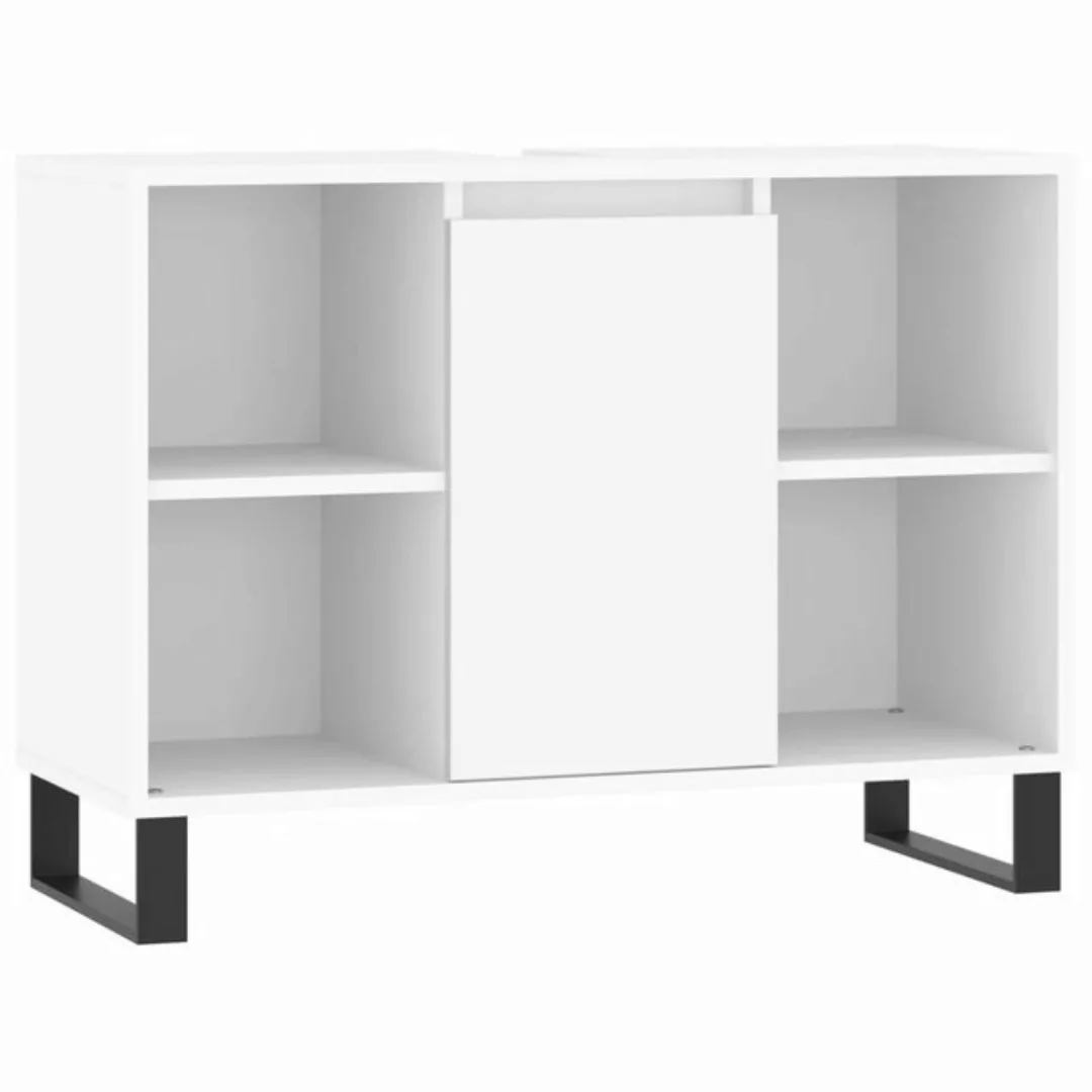 vidaXL Waschbeckenunterschrank Badschrank Weiß 80x33x60 cm Holzwerkstoff (1 günstig online kaufen