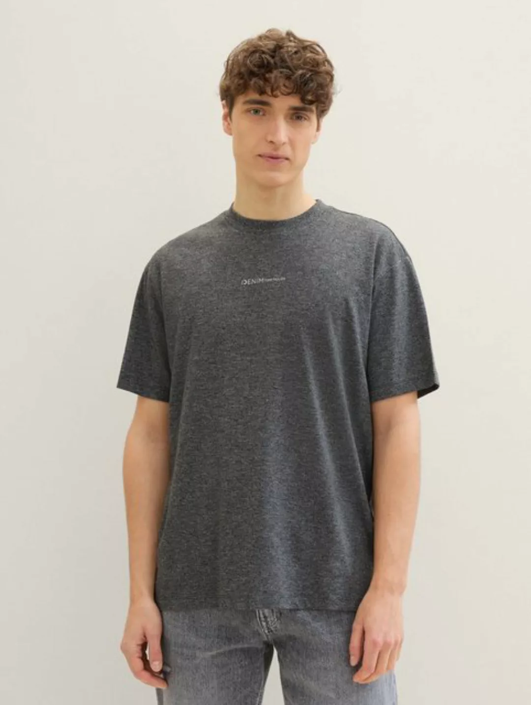 TOM TAILOR Denim T-Shirt relaxed melange t-shirt günstig online kaufen