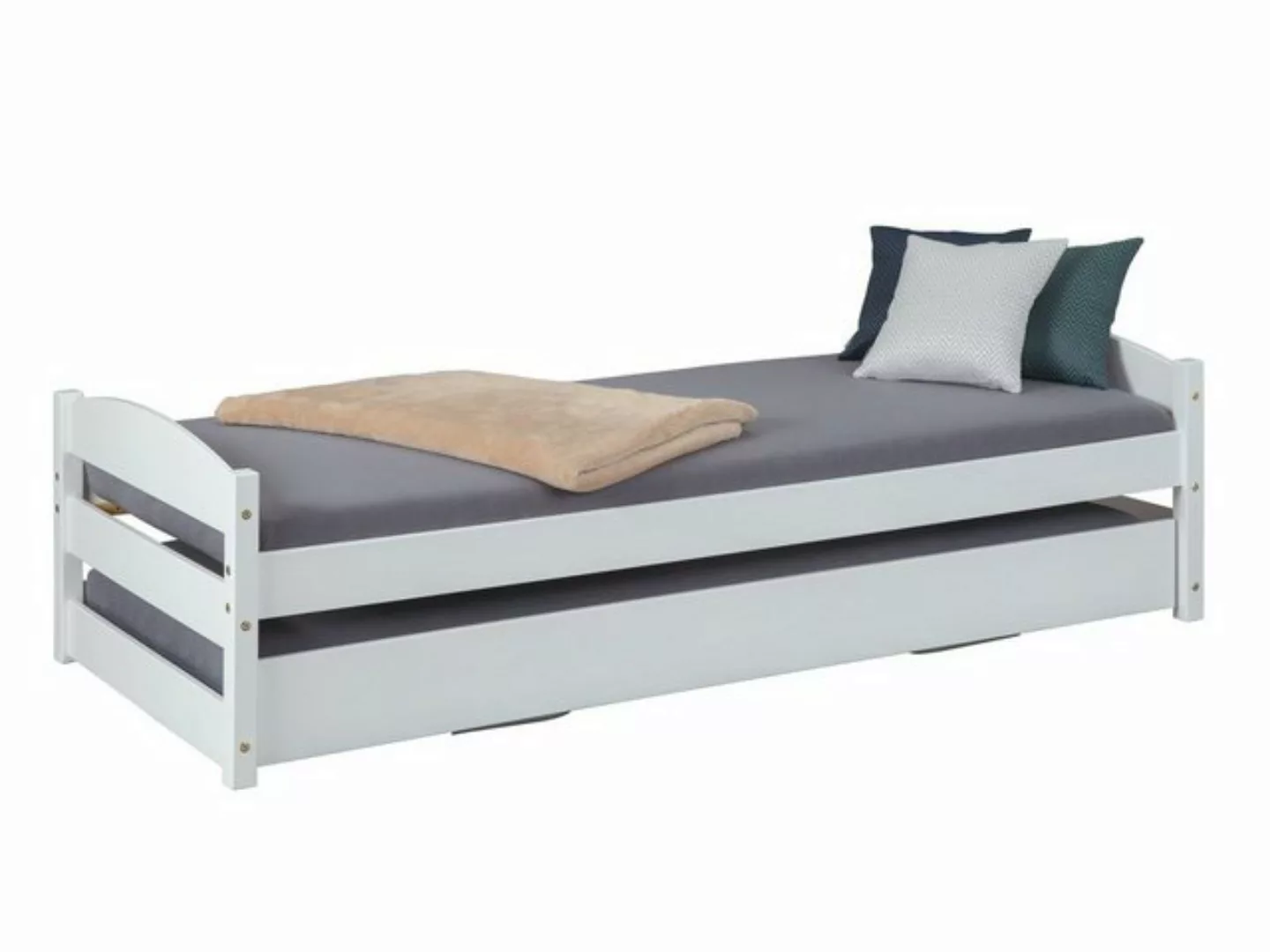ebuy24 Bett Vicki Bett 90x200 cm mit extra Bett weiss lackiert (1-tlg) günstig online kaufen
