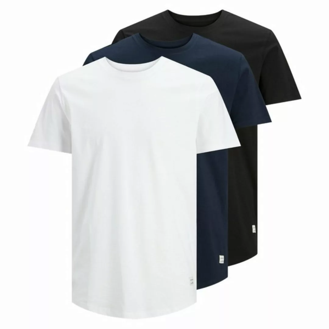 Jack & Jones Herren Rundhals T-Shirt JJENOA 3er PACK - Regular Fit günstig online kaufen