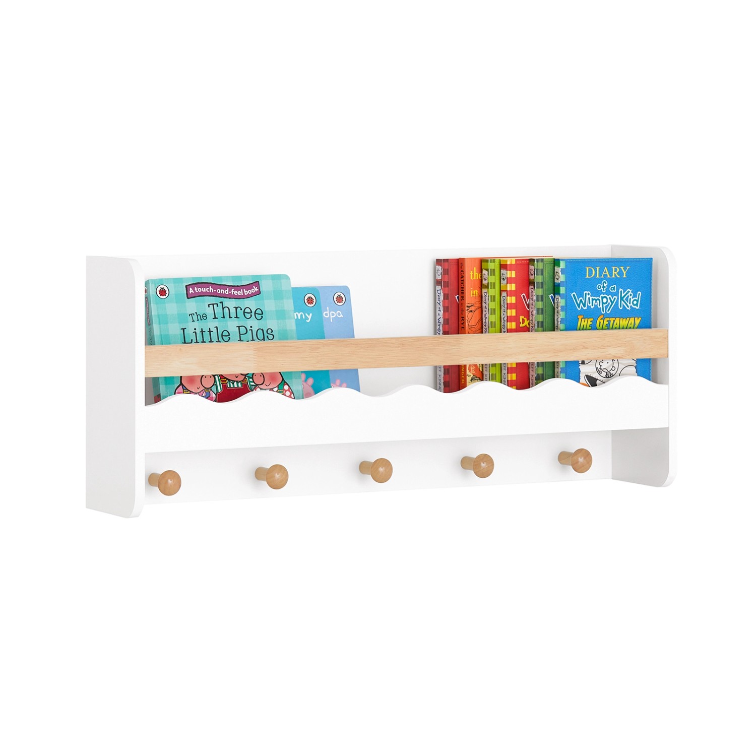 SoBuy Kindergarderobe mit Ablage Kinderregal Bücherregal Wandregal Weiß KMB günstig online kaufen