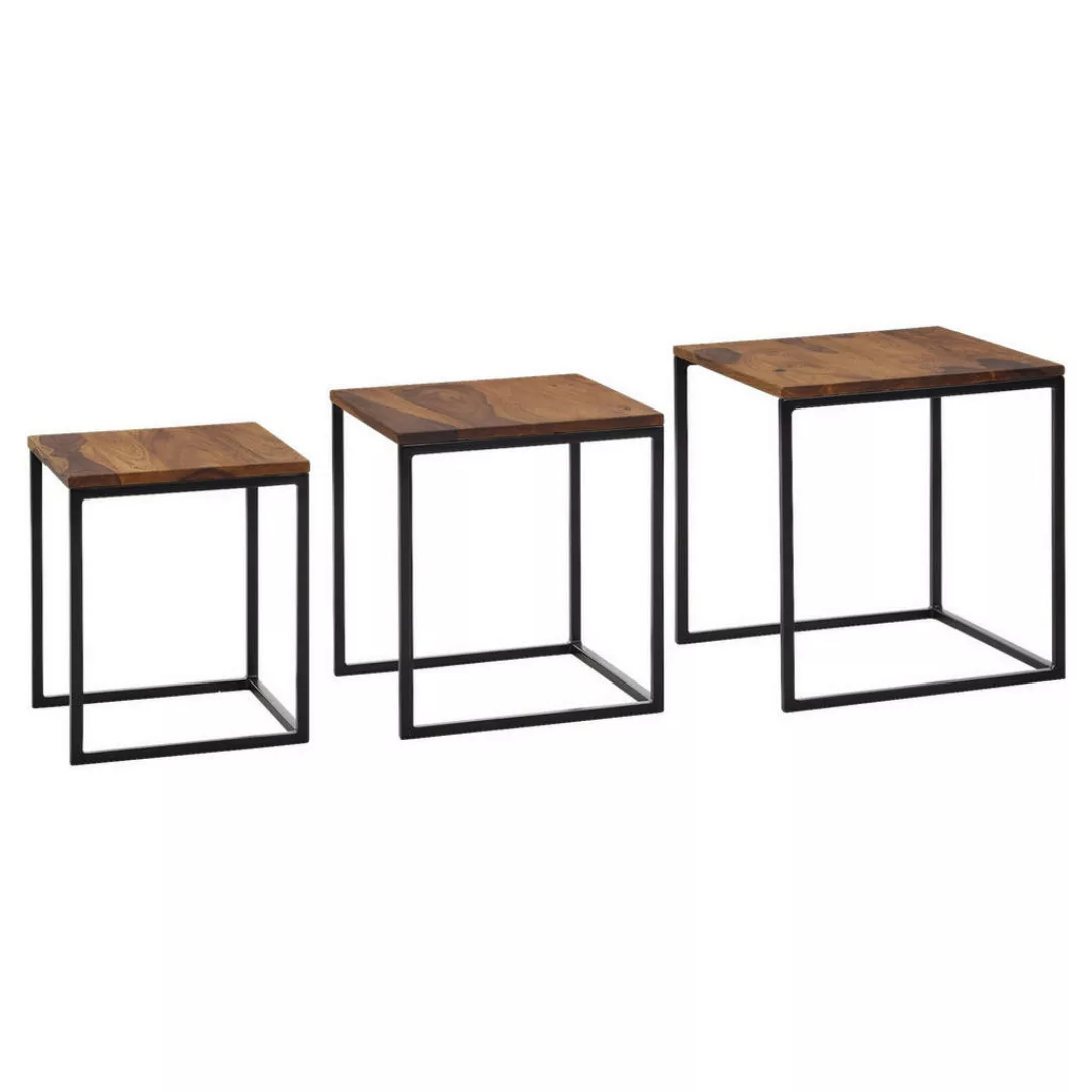 Beistelltisch 3er-Set. rosenholz Holz B/H/T: ca. 40x42x40 cm günstig online kaufen