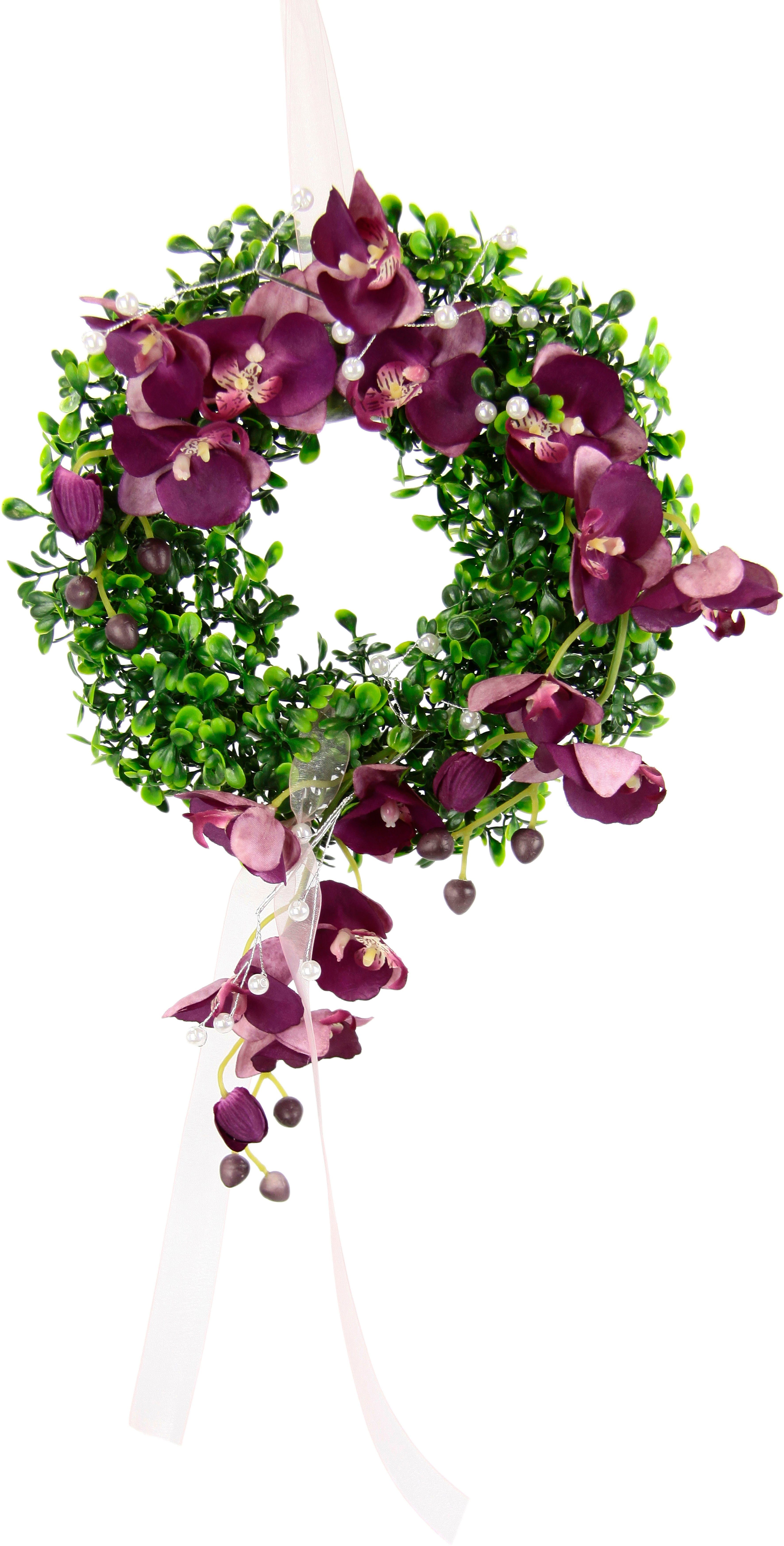 I.GE.A. Kunstkranz »Orchidee«, Buchskranz Festliche Dekoration Hochzeitsdek günstig online kaufen