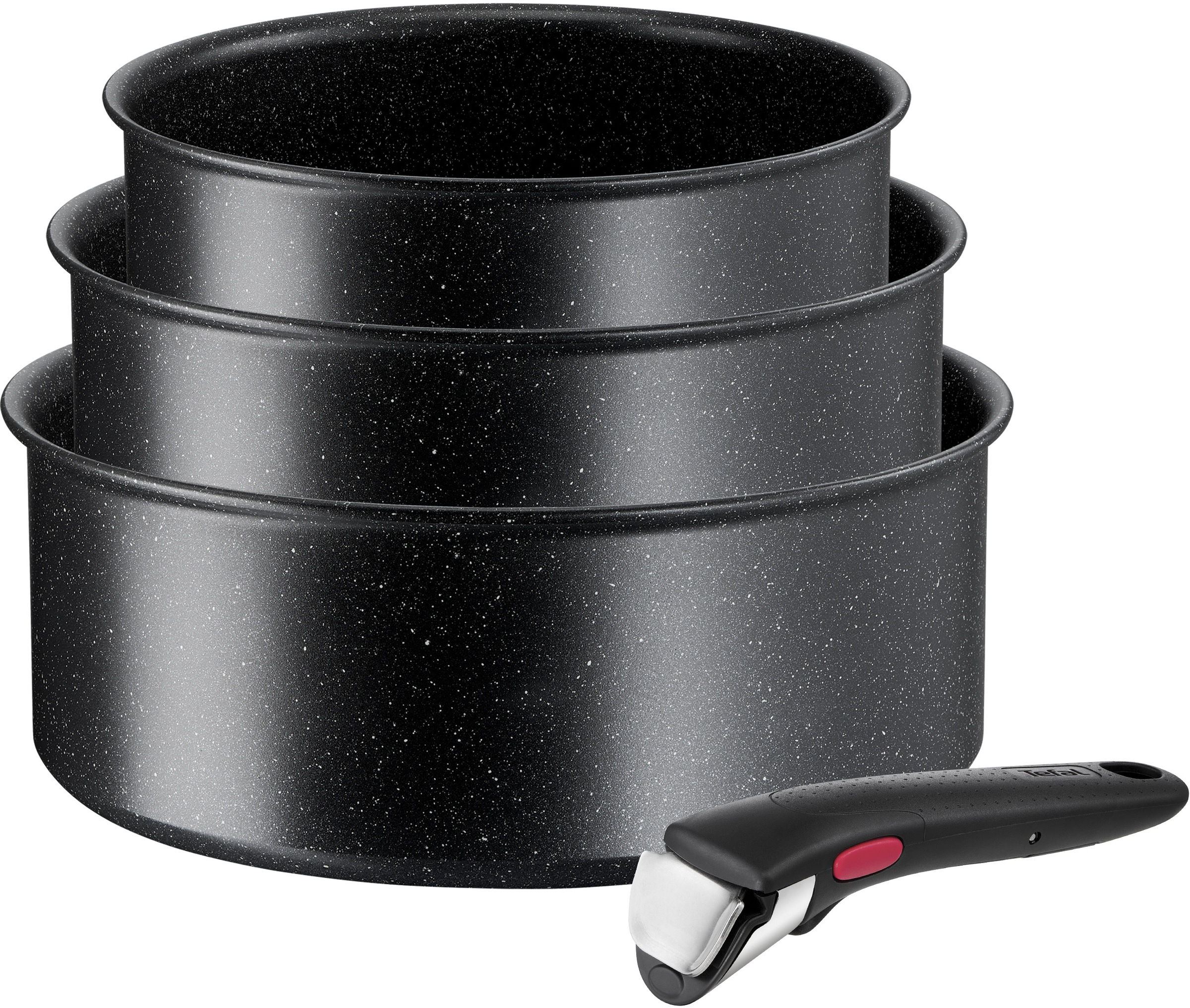 Tefal Topf-Set »L39996 Ingenio Black Stone«, Aluminium, (Set, 4 tlg., je 1 günstig online kaufen