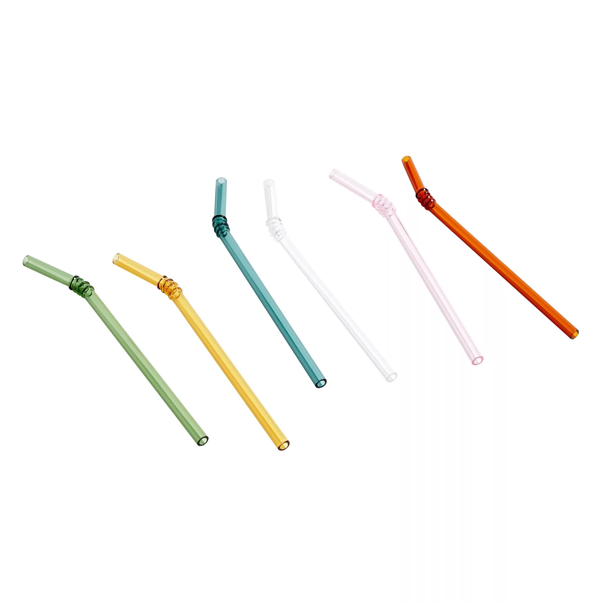 HAY - Sip Swirl Trinkhalm 6er Set - mehrfarben/Borosilikatglas/transparent/ günstig online kaufen