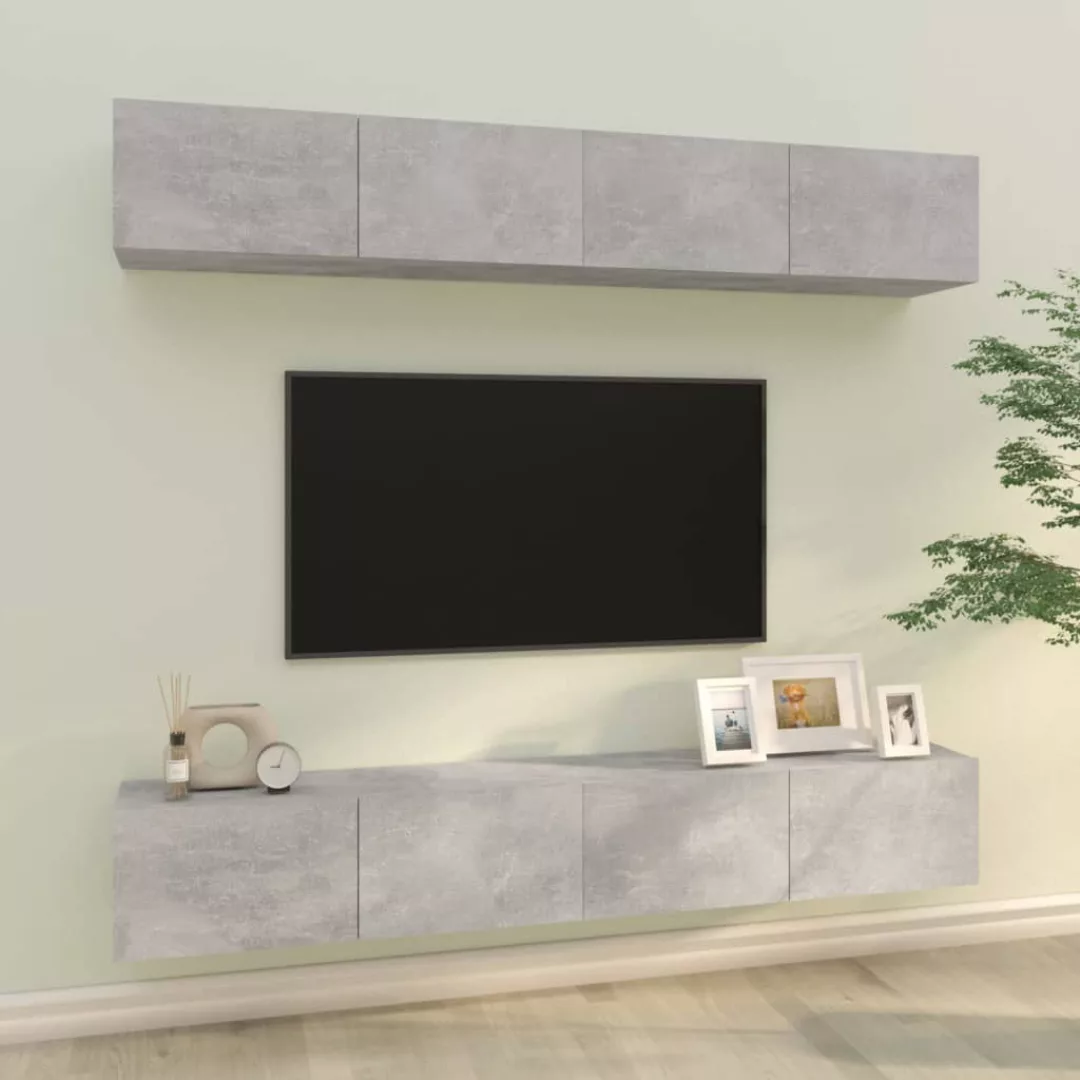 Vidaxl Tv-wandschränke 4 Stk. Betongrau 100x30x30 Cm günstig online kaufen