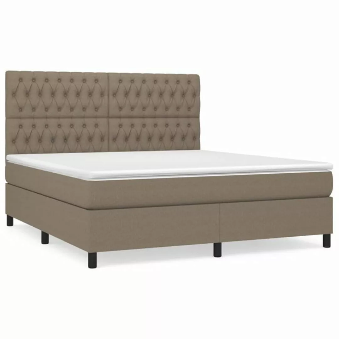 vidaXL Boxspringbett Boxspringbett mit Matratze Taupe 180x200 cm Stoff Bett günstig online kaufen