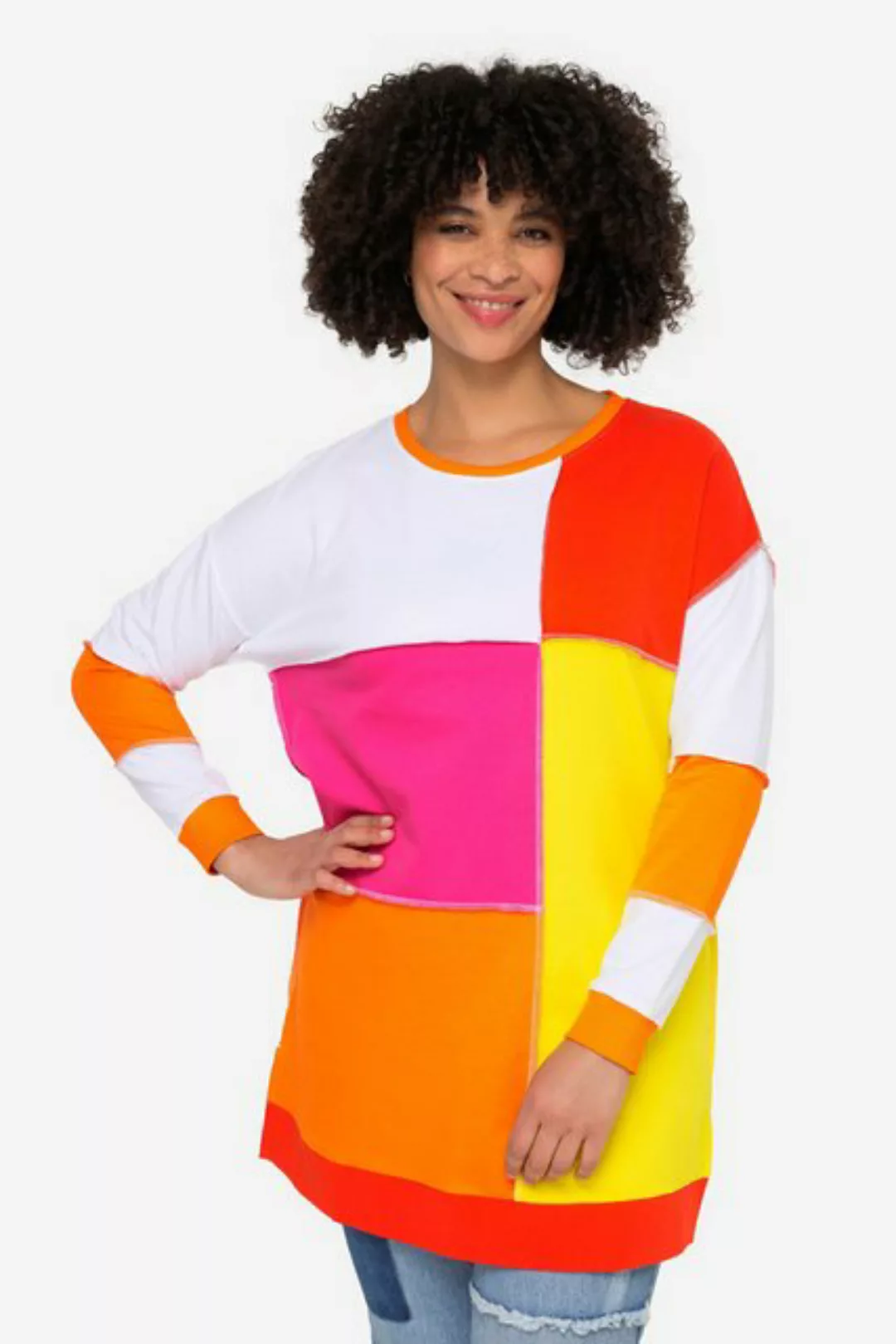 Angel of Style Sweatshirt Sweater Colorblocking-Druck Rundhals Langarm günstig online kaufen