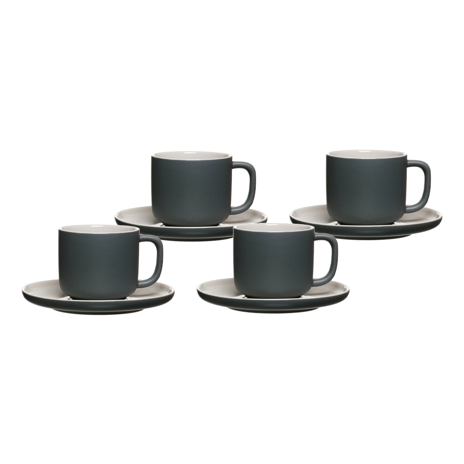 Ritzenhoff & Breker Jasper Kaffeetasse mit Untertasse 240 ml 4er Set Grau günstig online kaufen