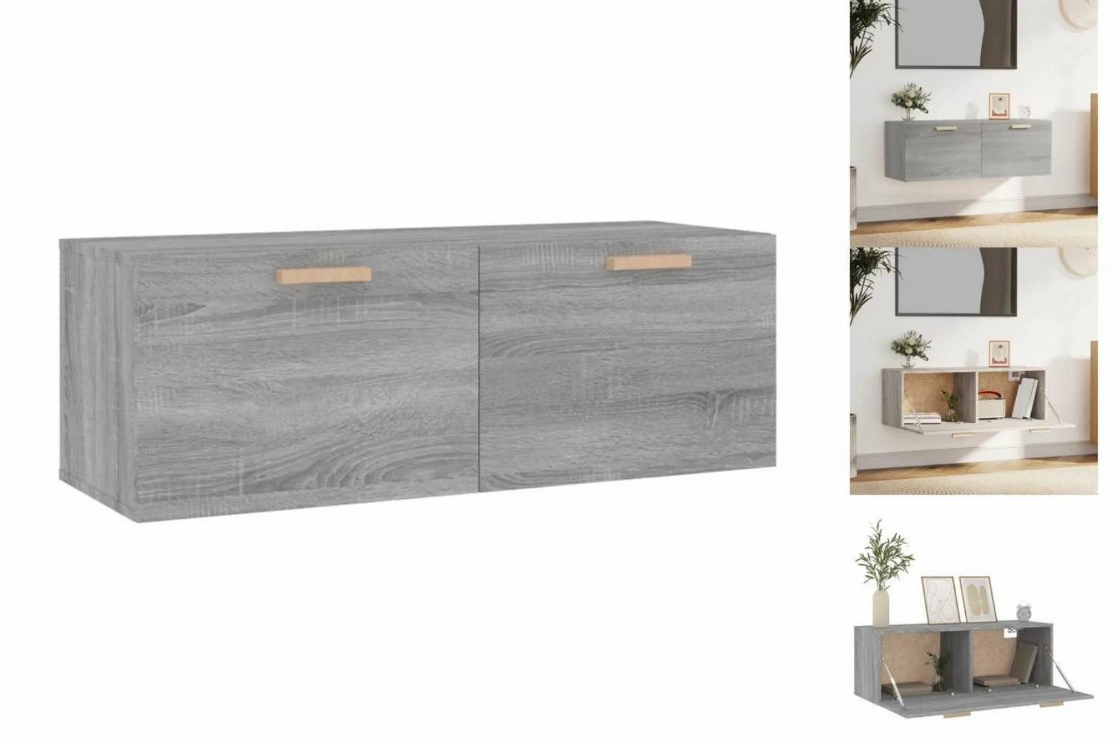 vidaXL Hängeschrank Wandschrank Grau Sonoma 100x36,5x35 cm Spanplatte günstig online kaufen